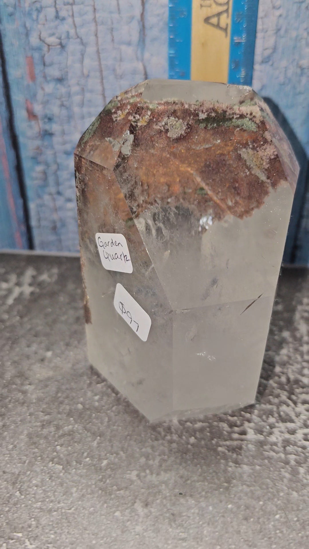 Garden quartz free form with mineral inclusions
