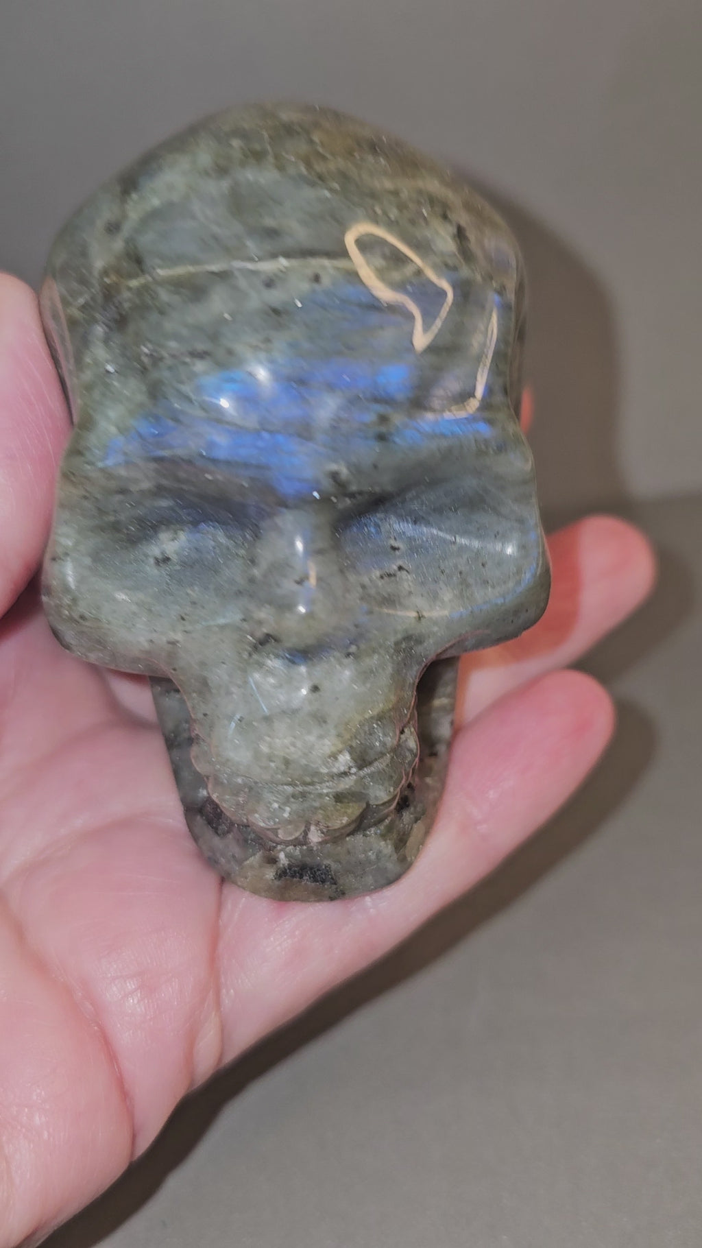 Labradorite Skull with Blue Flash – Mystical Crystal Skull | 2.5 Inches