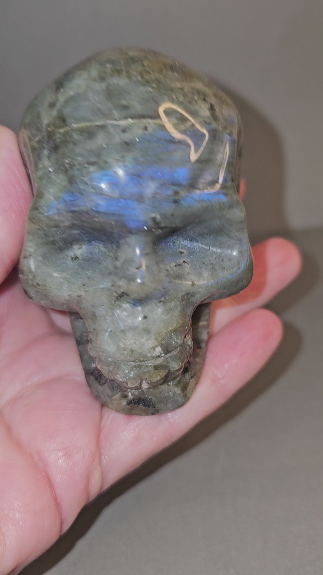 Labradorite Skull with Blue Flash – Mystical Crystal Skull | 2.5 Inches
