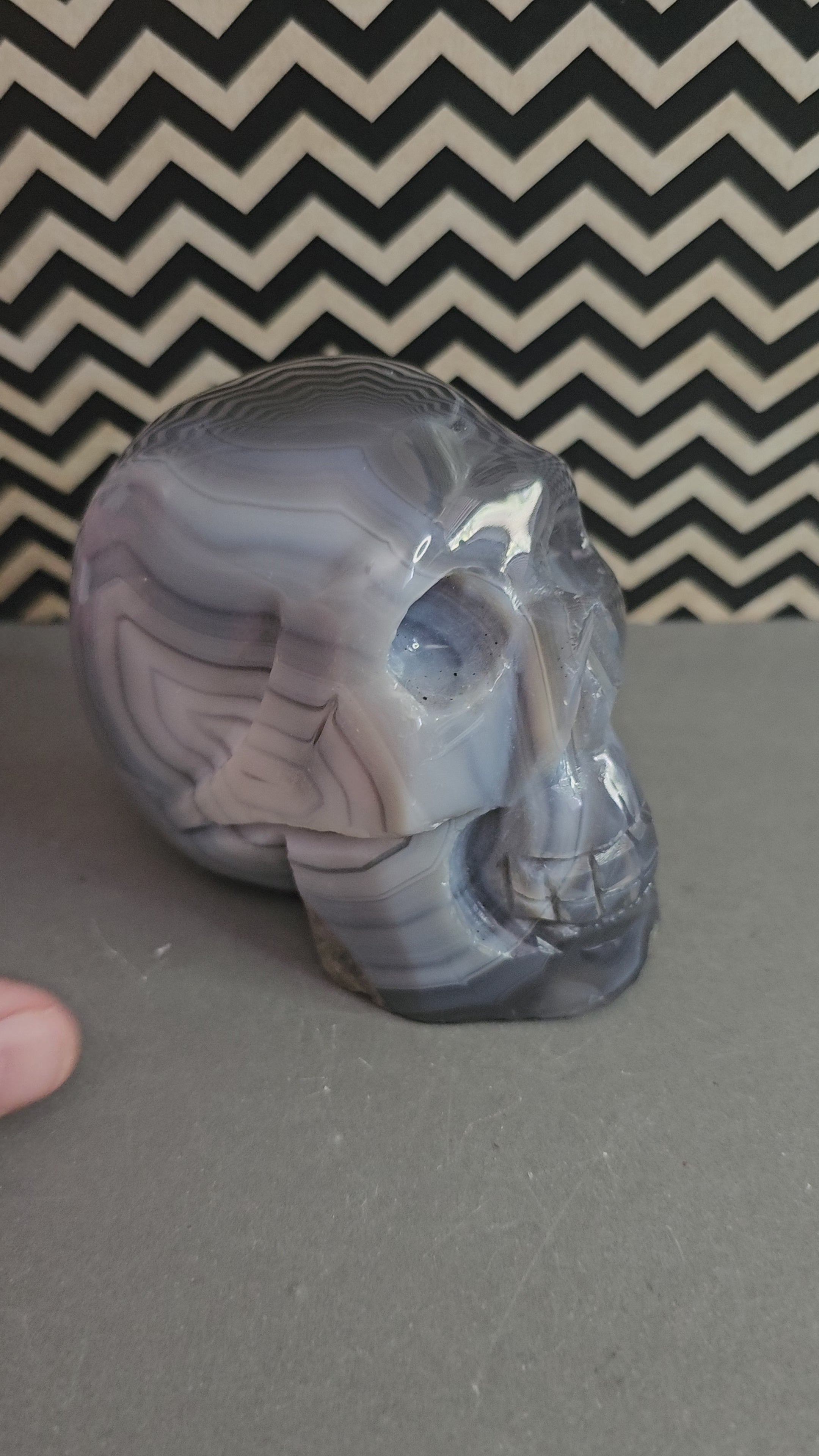Brazilian Agate Skull with Banding