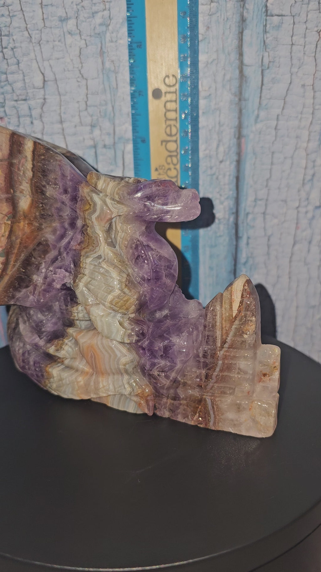 Amethyst with Lace Agate Dragon