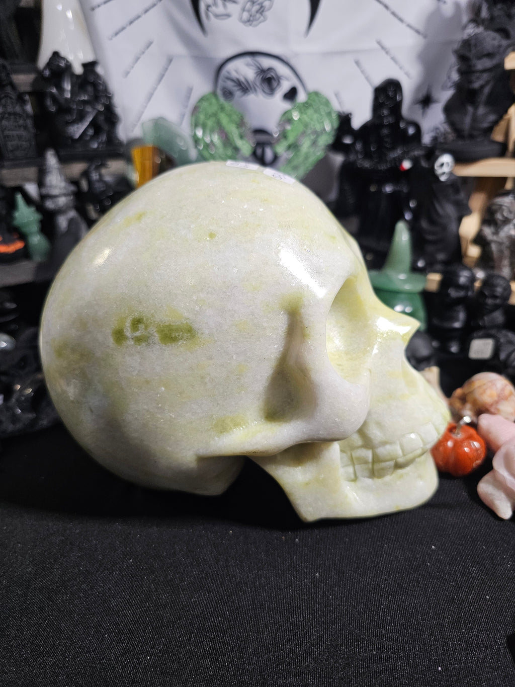 Serpentine Skull, 6 inches tall