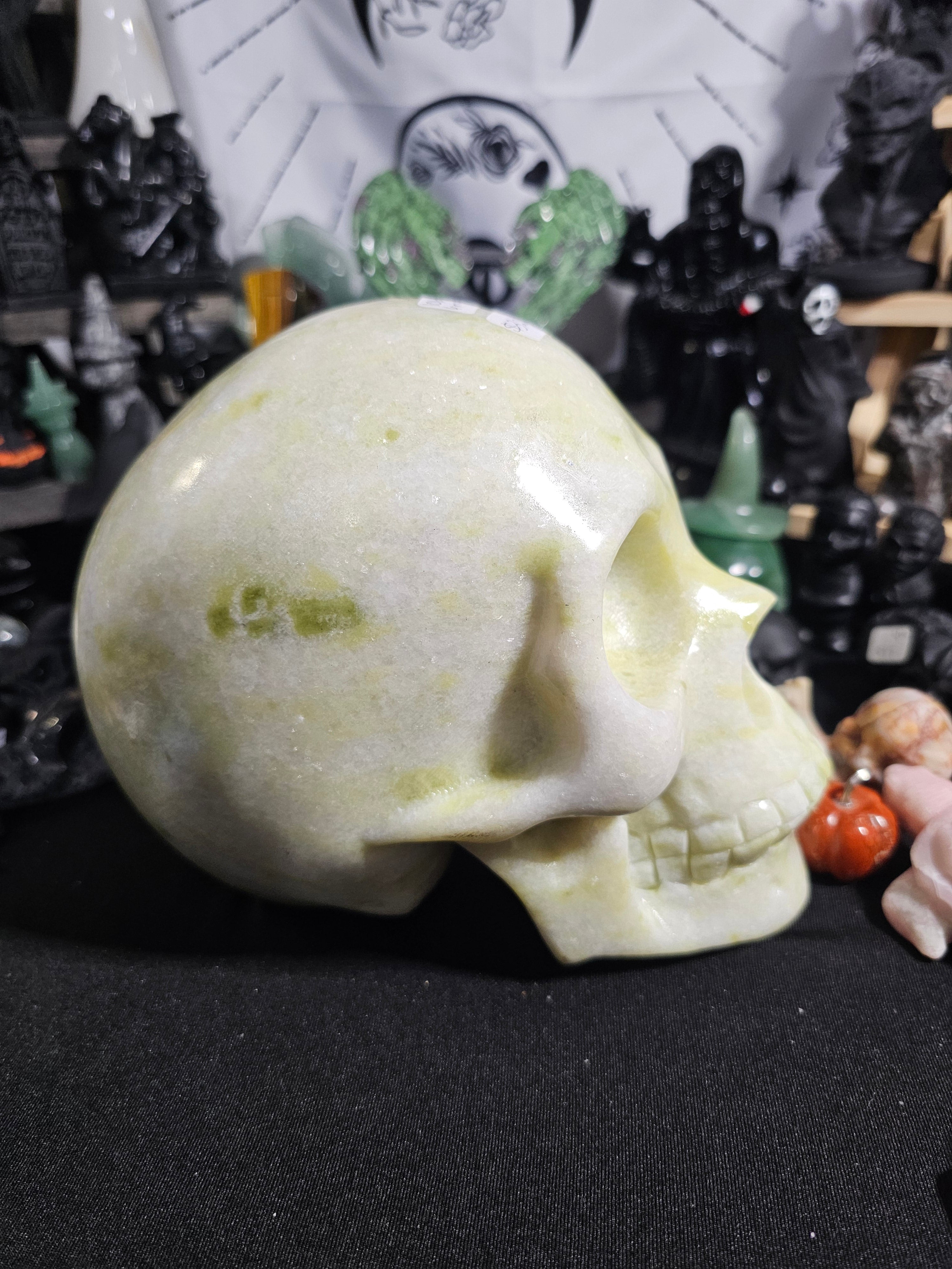 Serpentine Skull, 6 inches tall