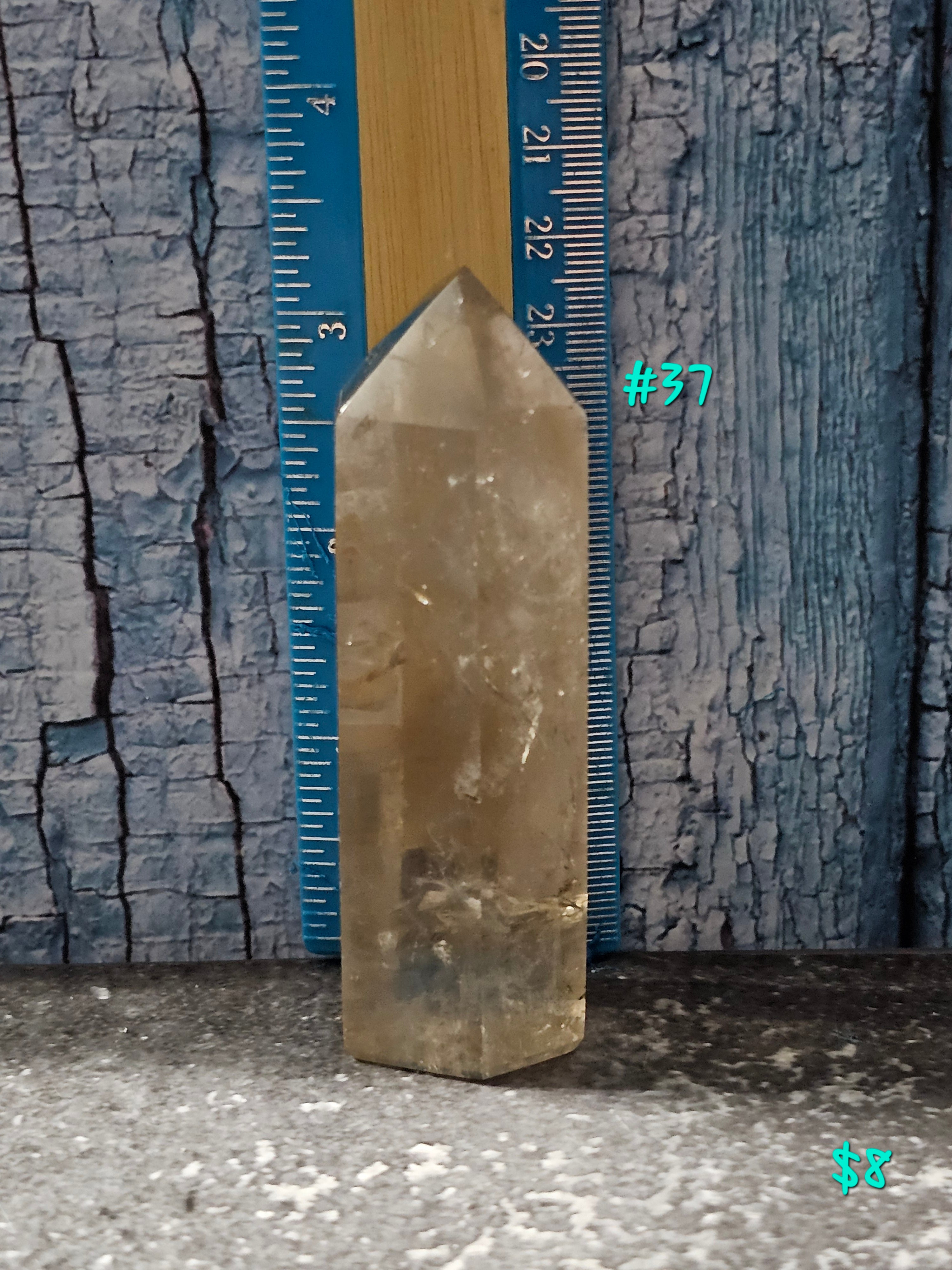 3 1/4 inch inch light smokey quartz freeform crystal Brazil polished