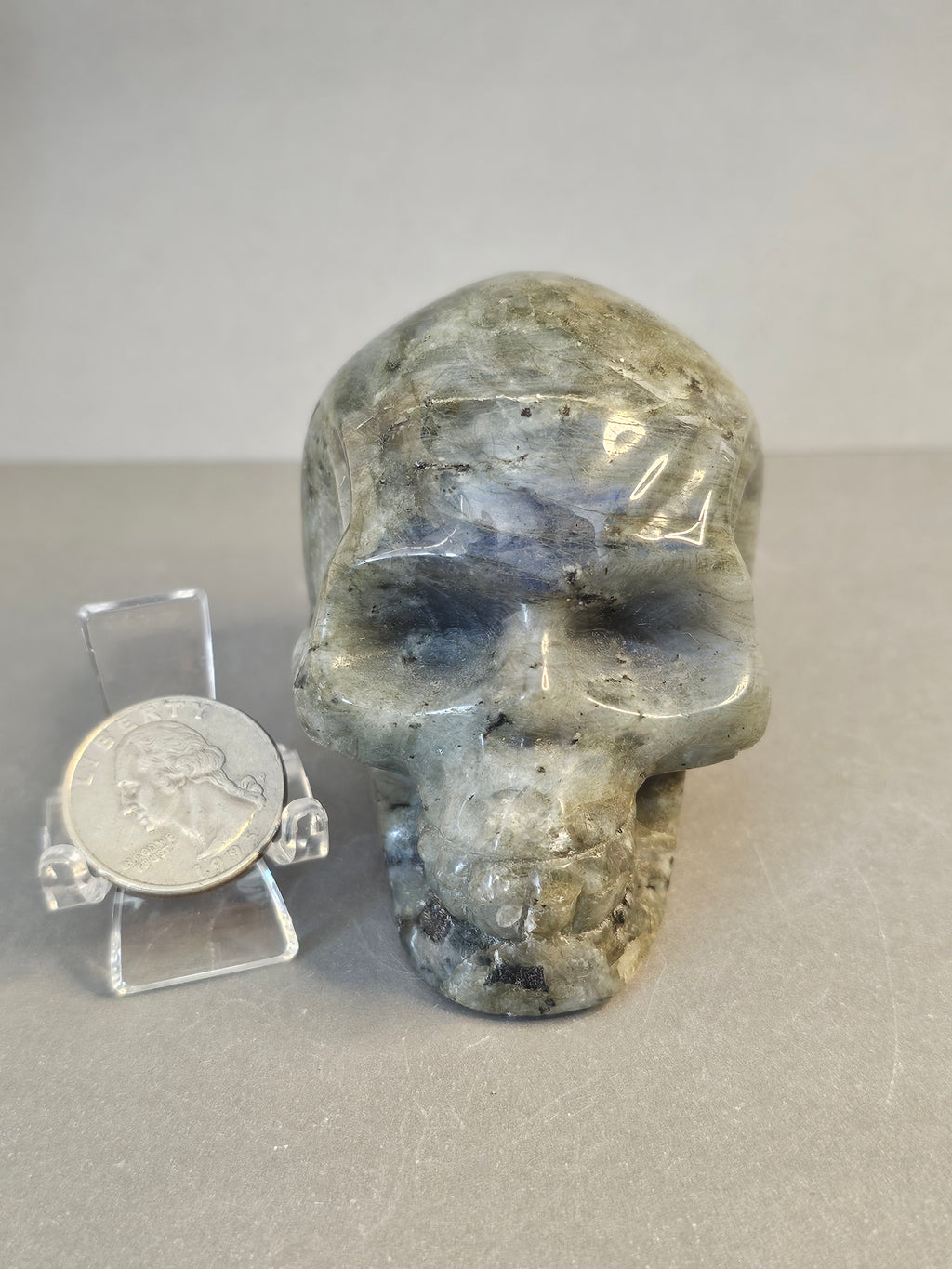 Labradorite Skull with Blue Flash – Mystical Crystal Skull | 2.5 Inches