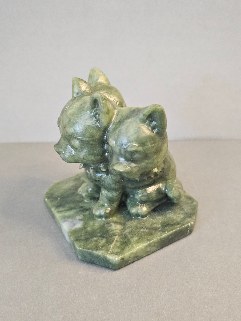 Jade Cerberus – Three-Headed Guardian Crystal Carving | 2.75 Inches