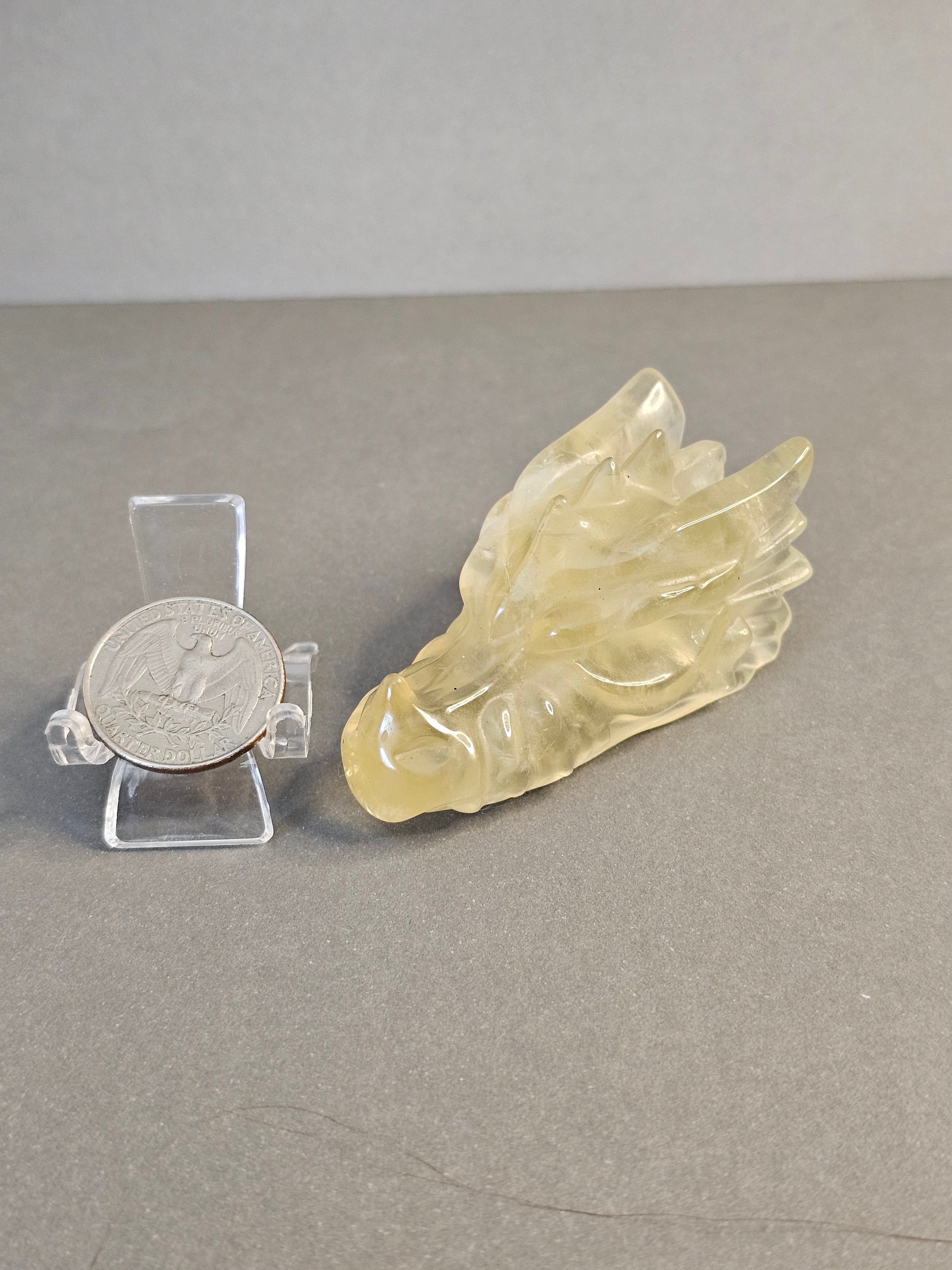 Citrine Dragon Skull – Prosperity & Power Crystal Carving | 1.5 Inches