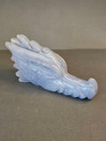 Blue Lace Agate Dragon Skull – Calm Strength & Clarity Crystal | 4 Inches Long