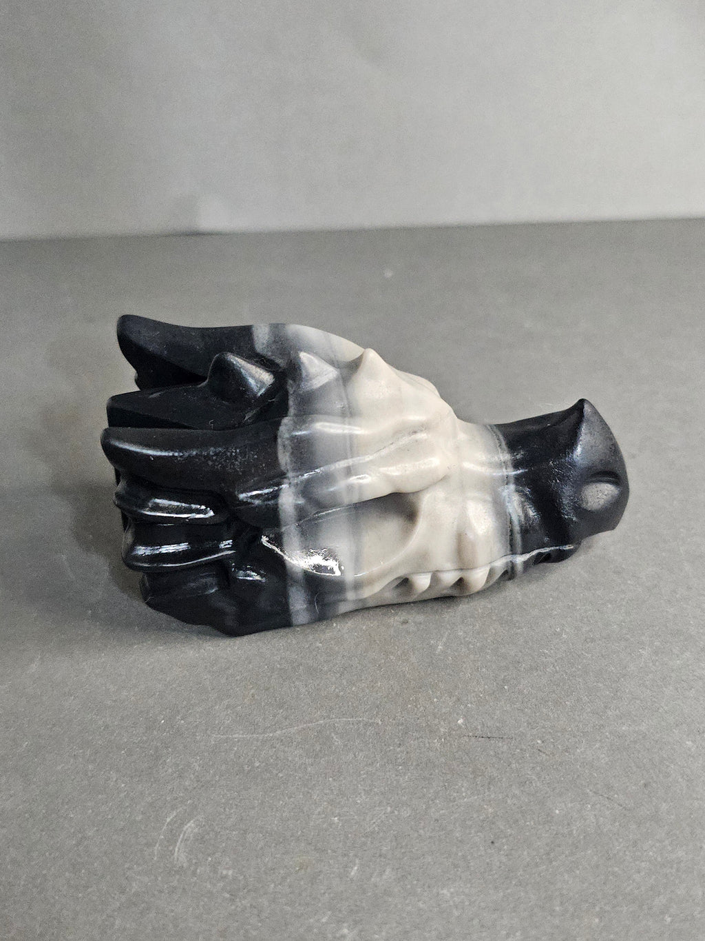 Tai Chi Stone Dragon Carving – 3" Yin Yang Mini Collector Piece