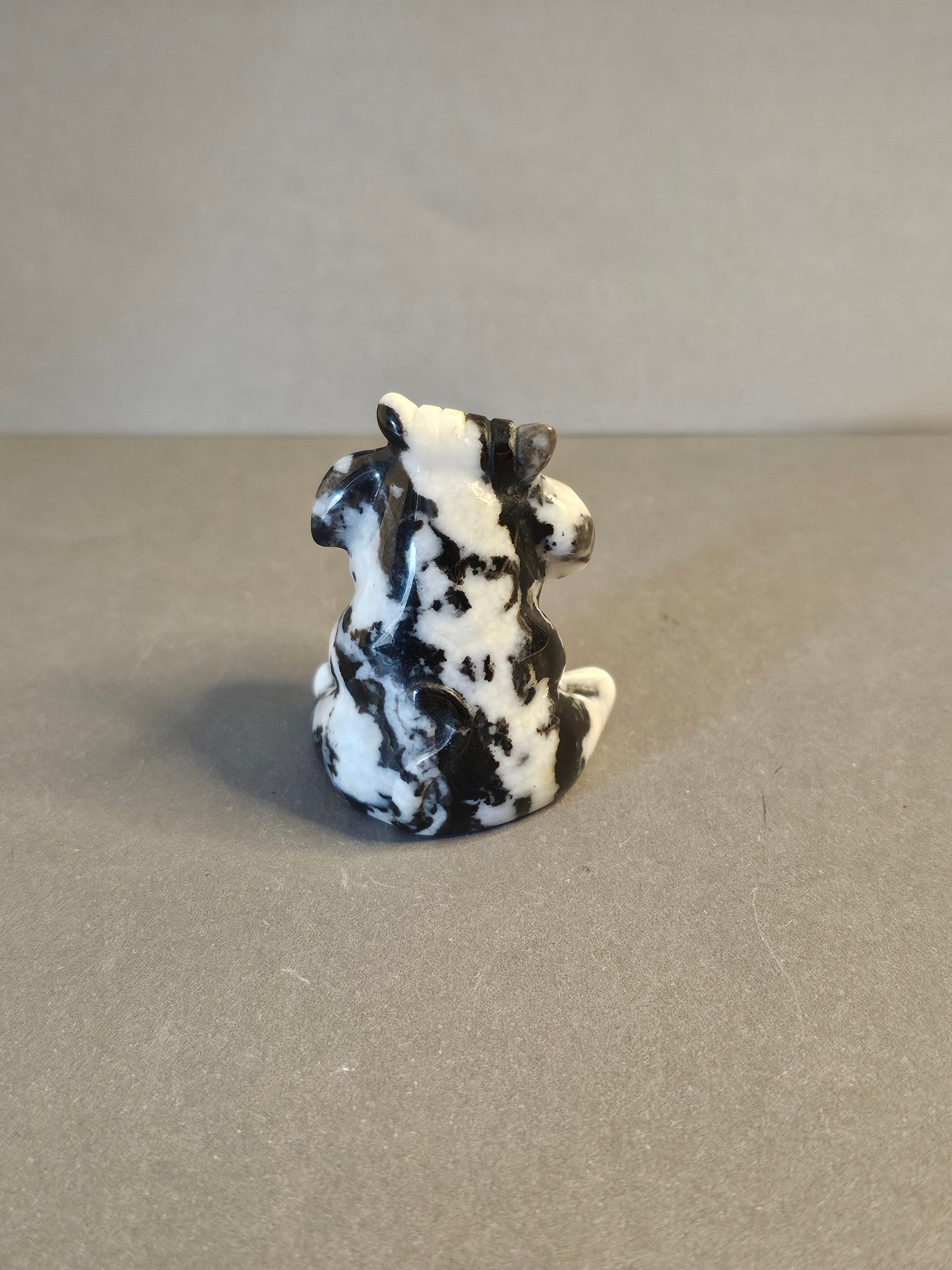 Zebra Jade Cow – Grounding & Abundance Crystal Carving | 2 Inches