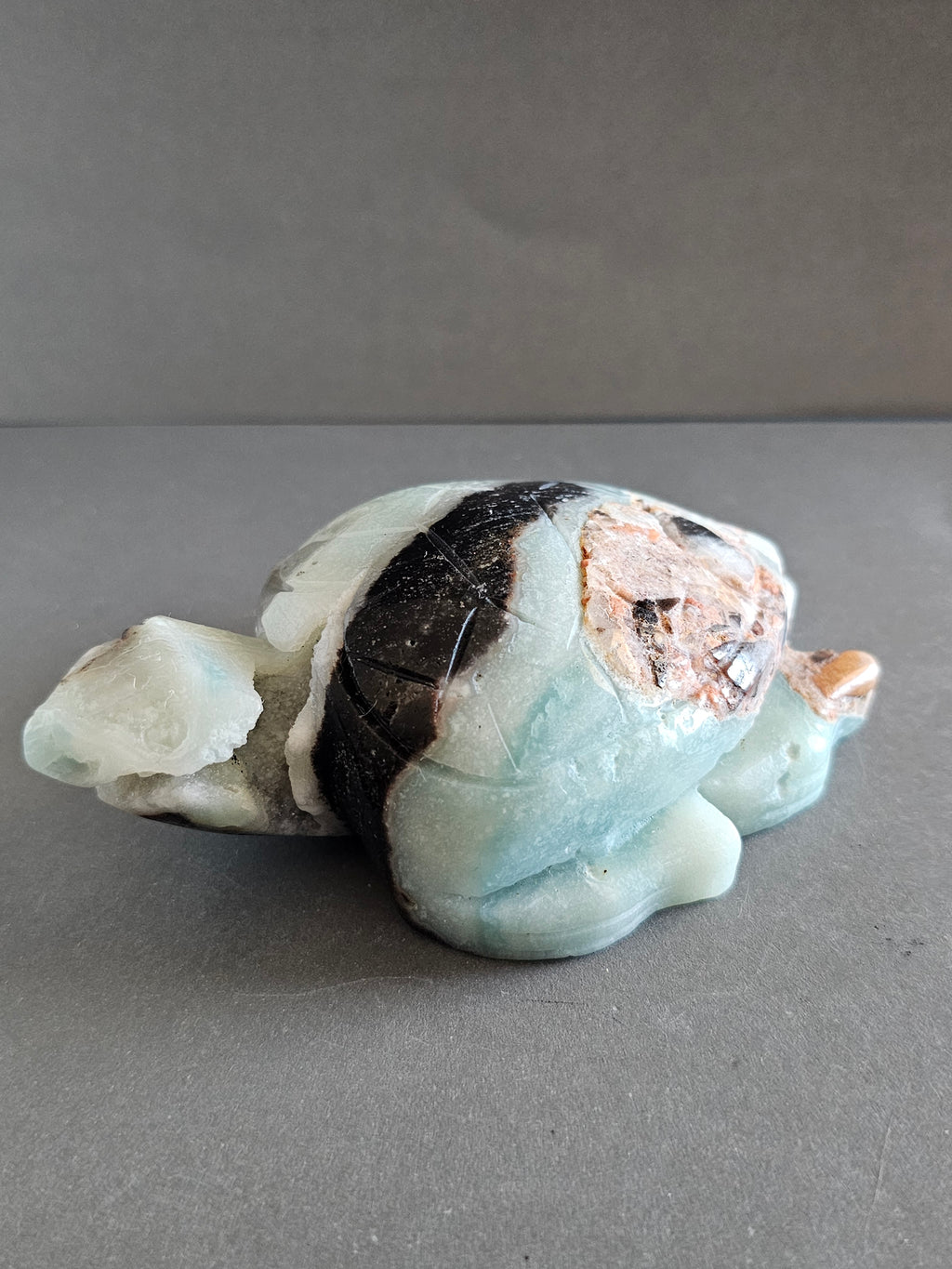 Caribbean Calcite Sea Turtle – Calm & Flow Crystal Carving | 4.25 Inches