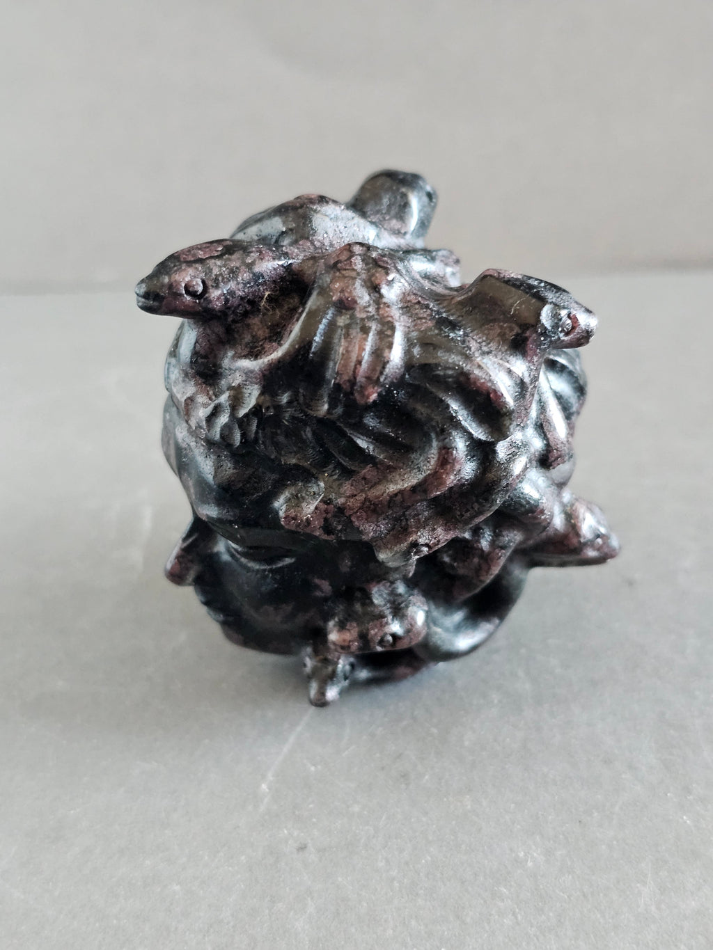 Medusa Head Crystal Carving – 3” Tall | Available in Fluorite, Larvikite & Garnet Astrophyllite
