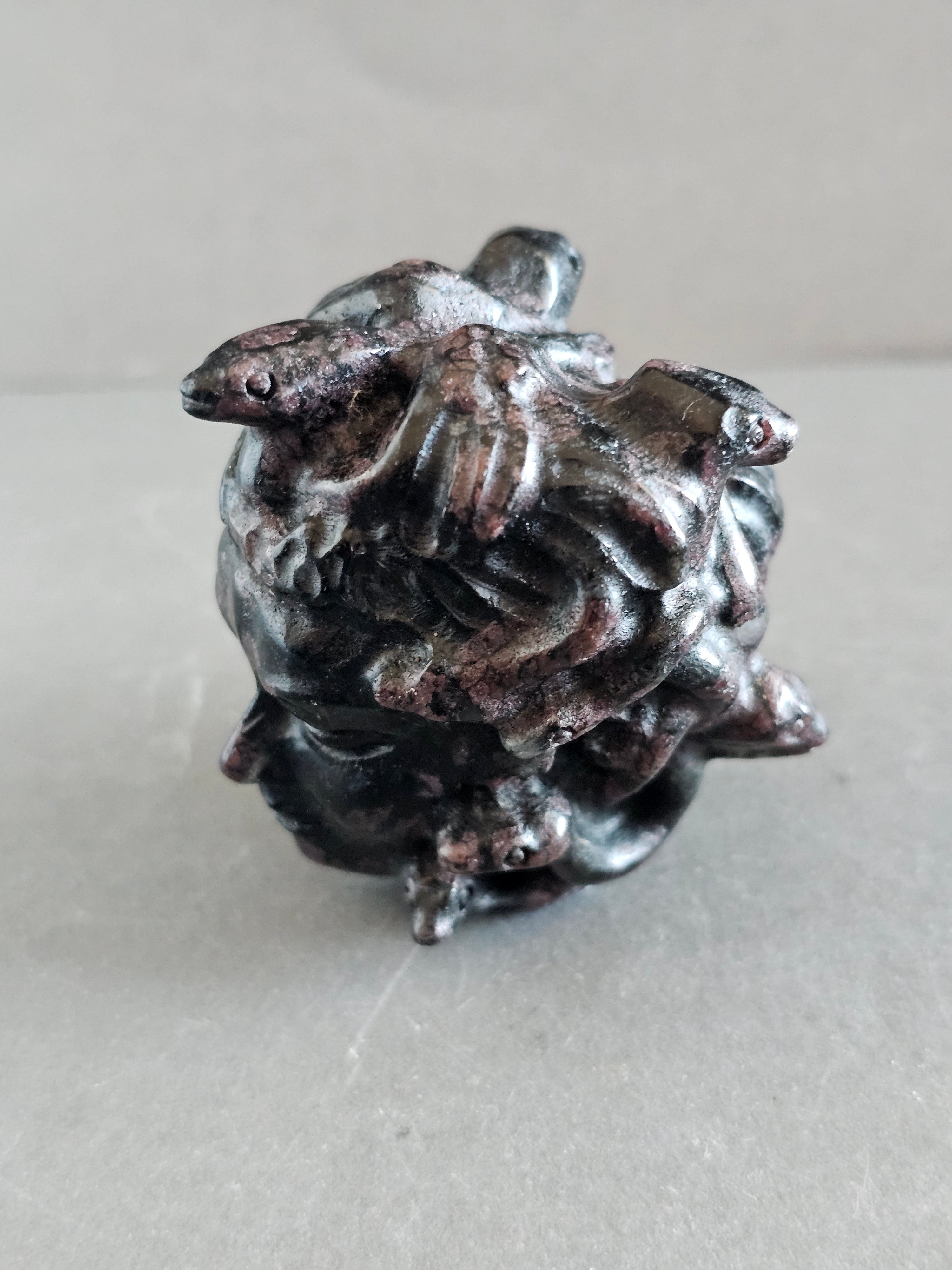 Medusa Head Crystal Carving – 3” Tall | Available in Fluorite, Larvikite & Garnet Astrophyllite