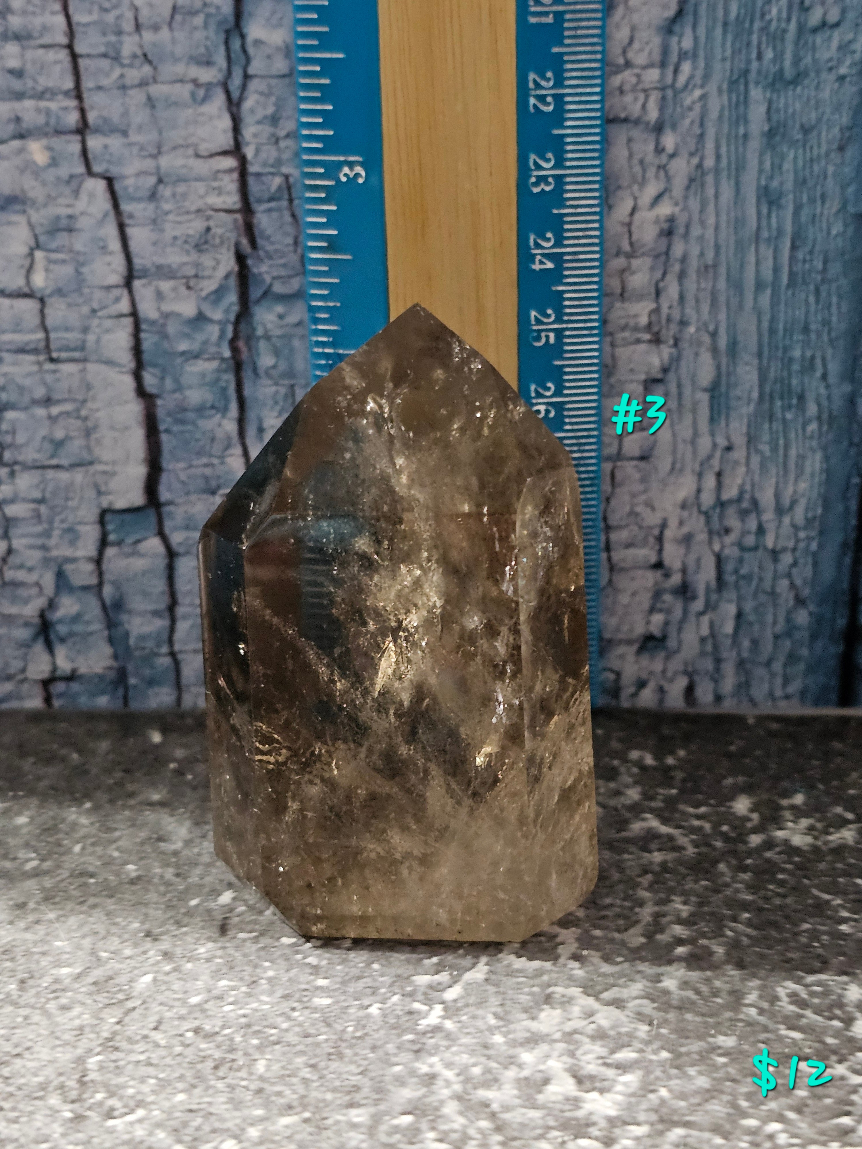 2 1/2 inch light smokey quartz freeform crystal Brazil polished