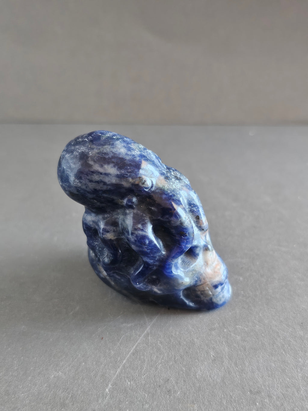 Octopus on Skull – Jade, Blue Aventurine, Sodalite, or Emberlite | 2.5 Inches