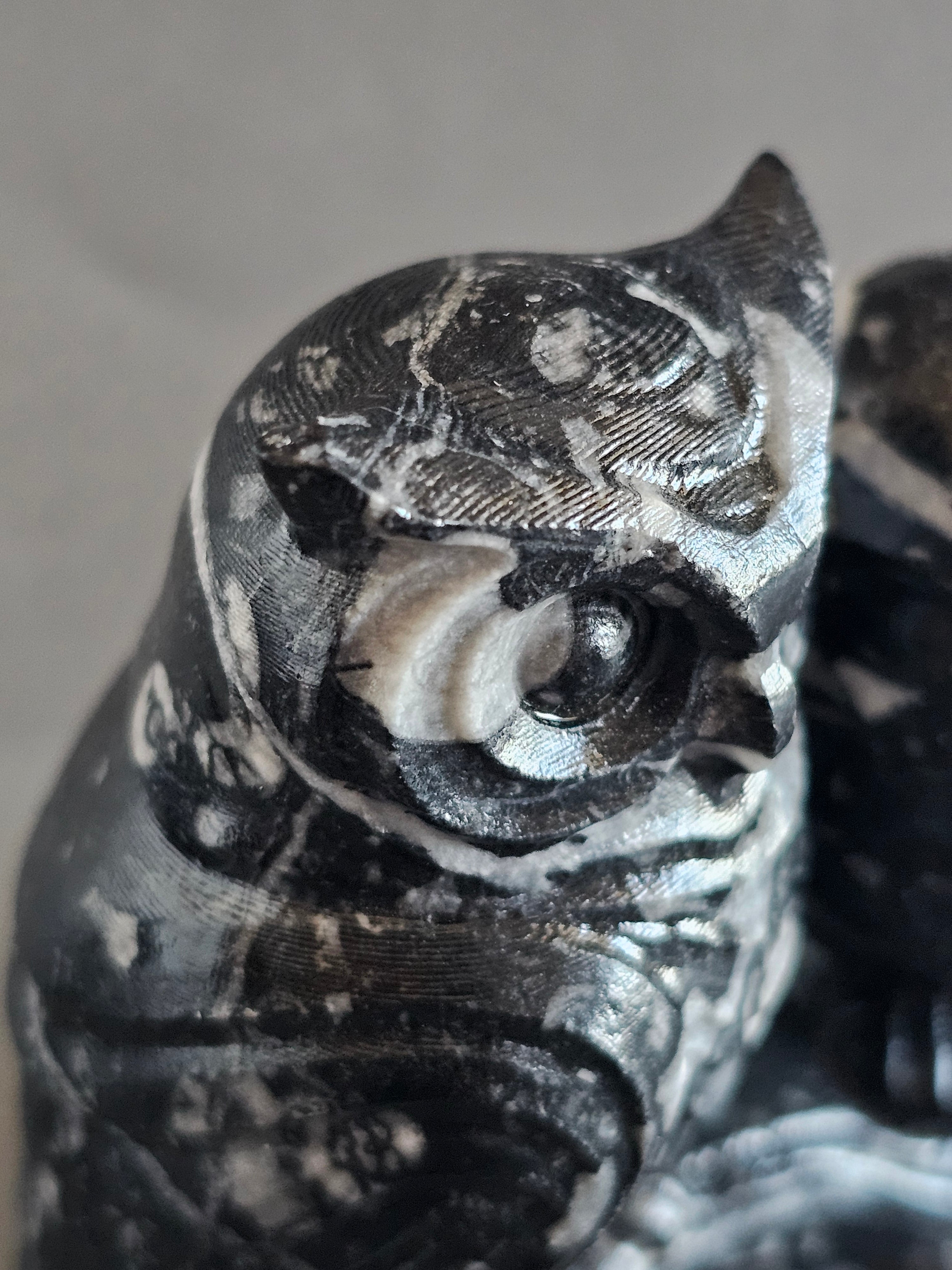 Fossil Jasper Owl Couple Carving – 3” Tall | Wisdom, Stability & Connection Crystal Pair