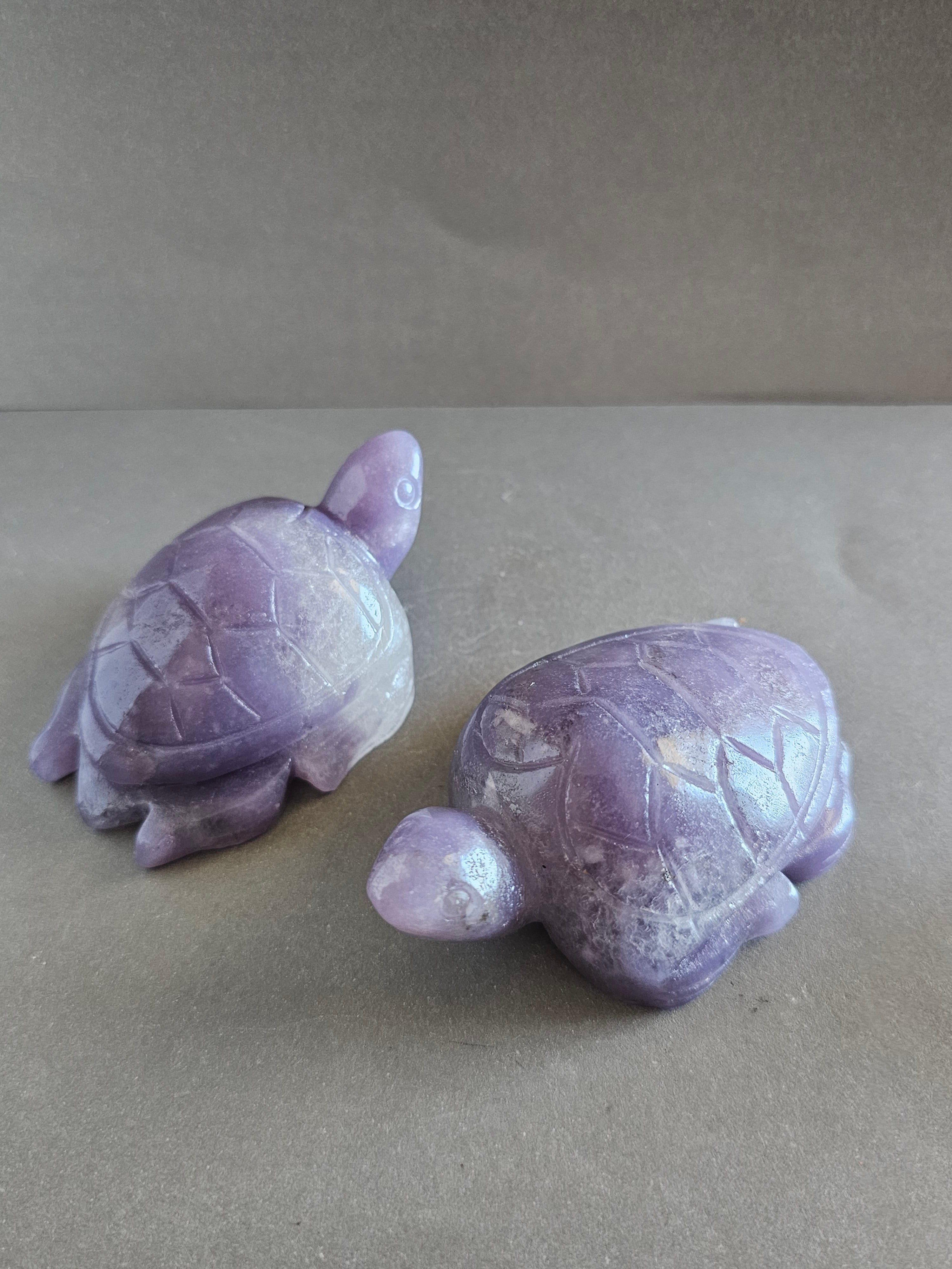 Purple Jade Sea Turtle – Protection & Flow Crystal Carving | Two Size Options
