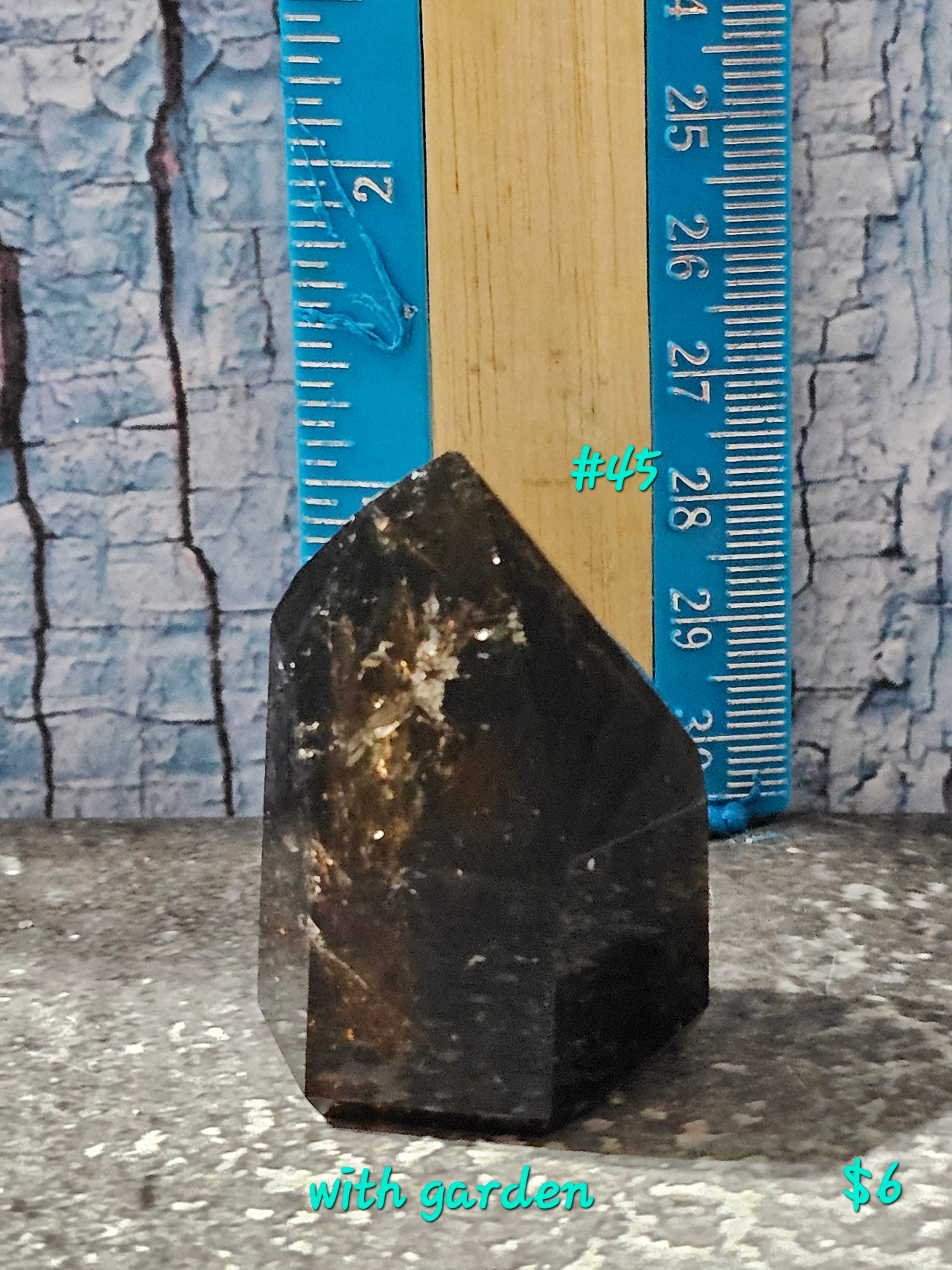 1 1/2 inch dark smokey quartz freeform crystal polished
