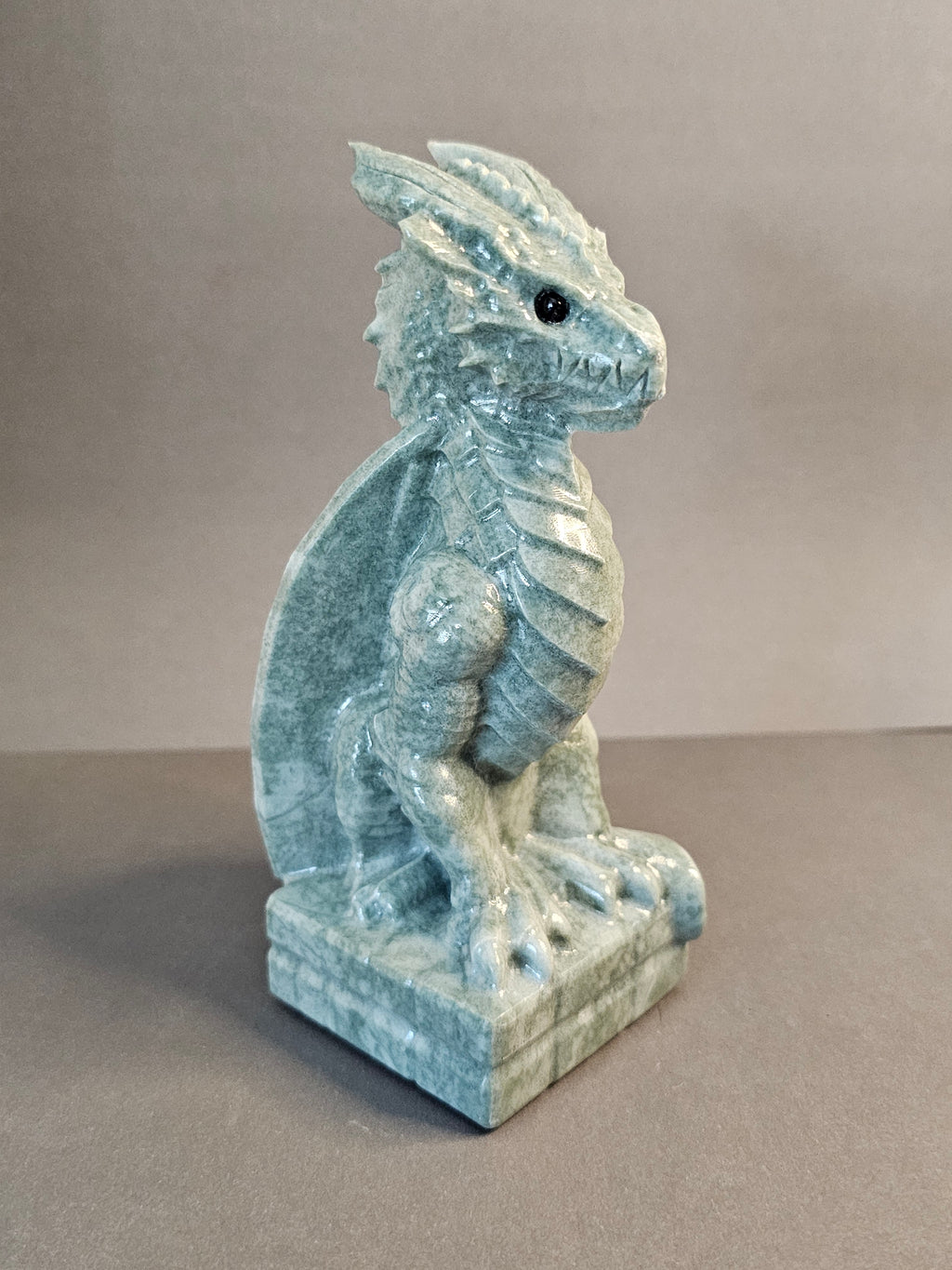 Light Green Jade Dragon – Guardian & Prosperity Crystal Carving | 5.75 Inches