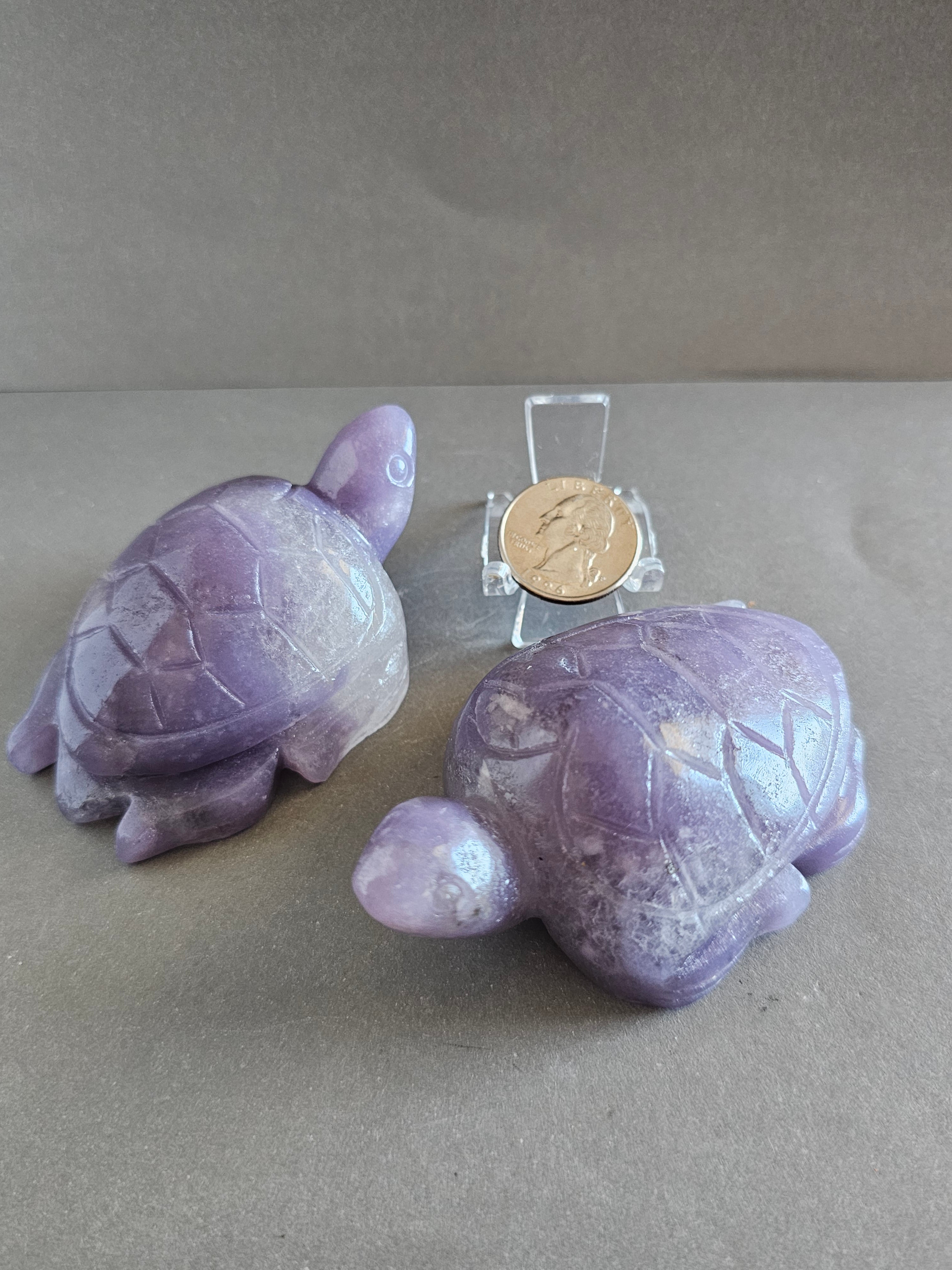 Purple Jade Sea Turtle – Protection & Flow Crystal Carving | Two Size Options