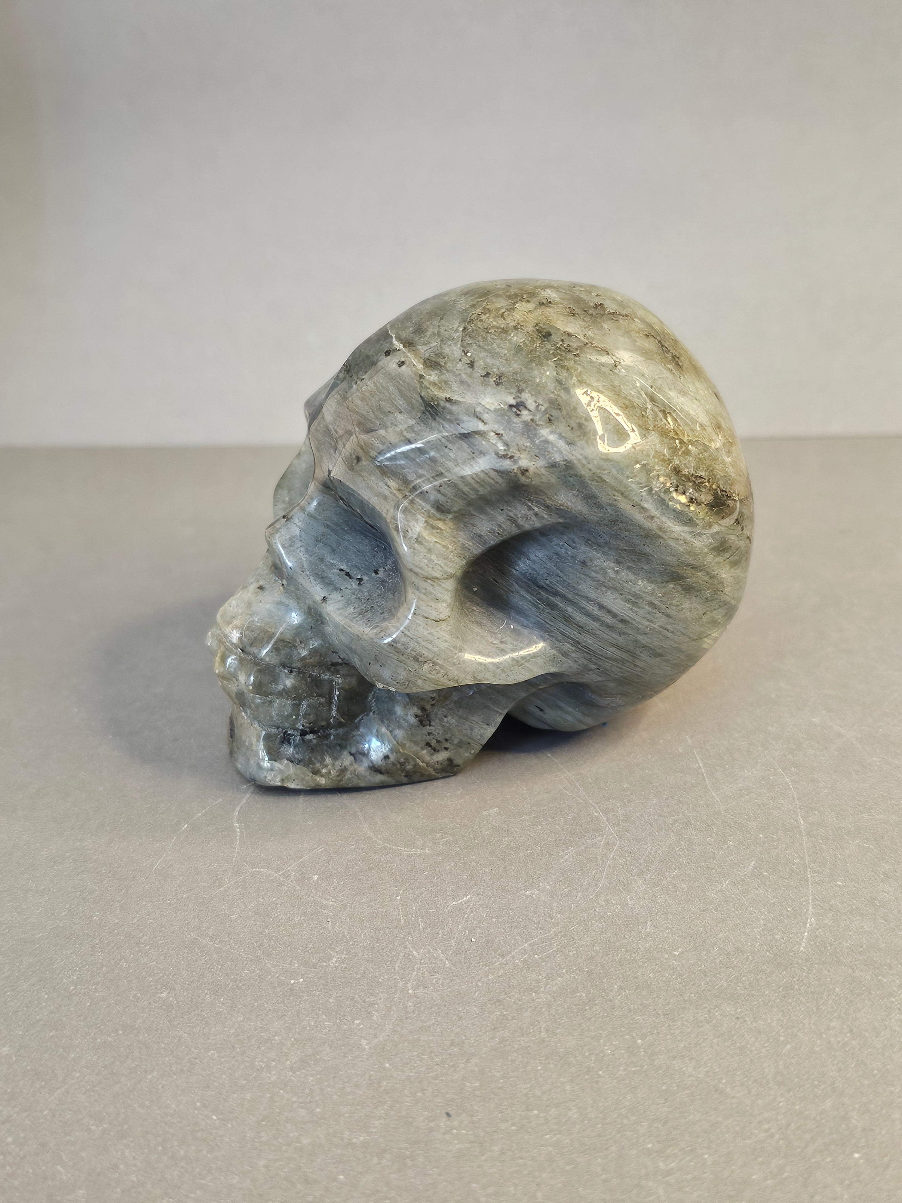 Labradorite Skull with Blue Flash – Mystical Crystal Skull | 2.5 Inches
