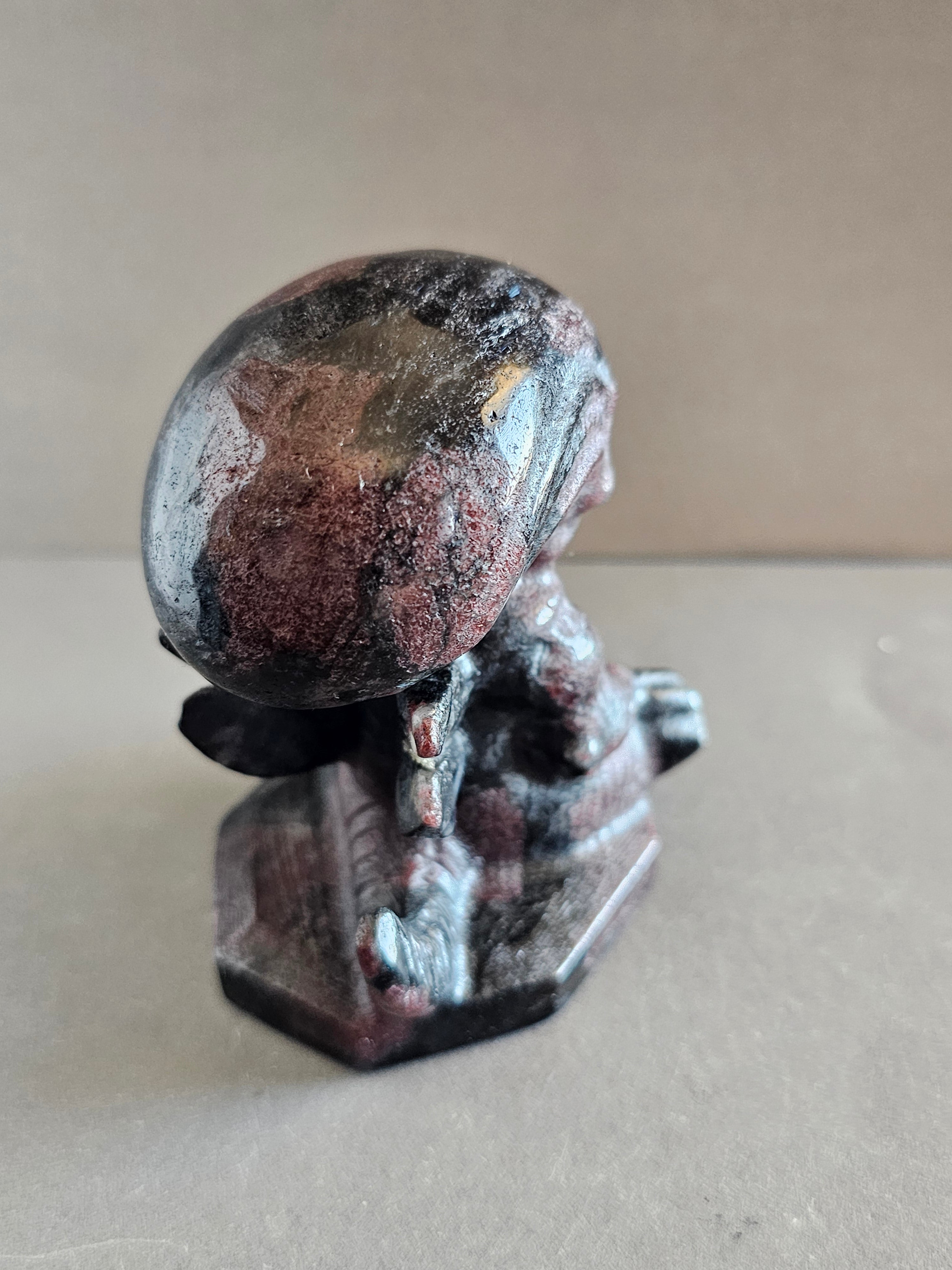 Xenomorph Alien Crystal Carving – Larvikite, Jasper, Aventurine, or Astrophyllite | 3 Inches