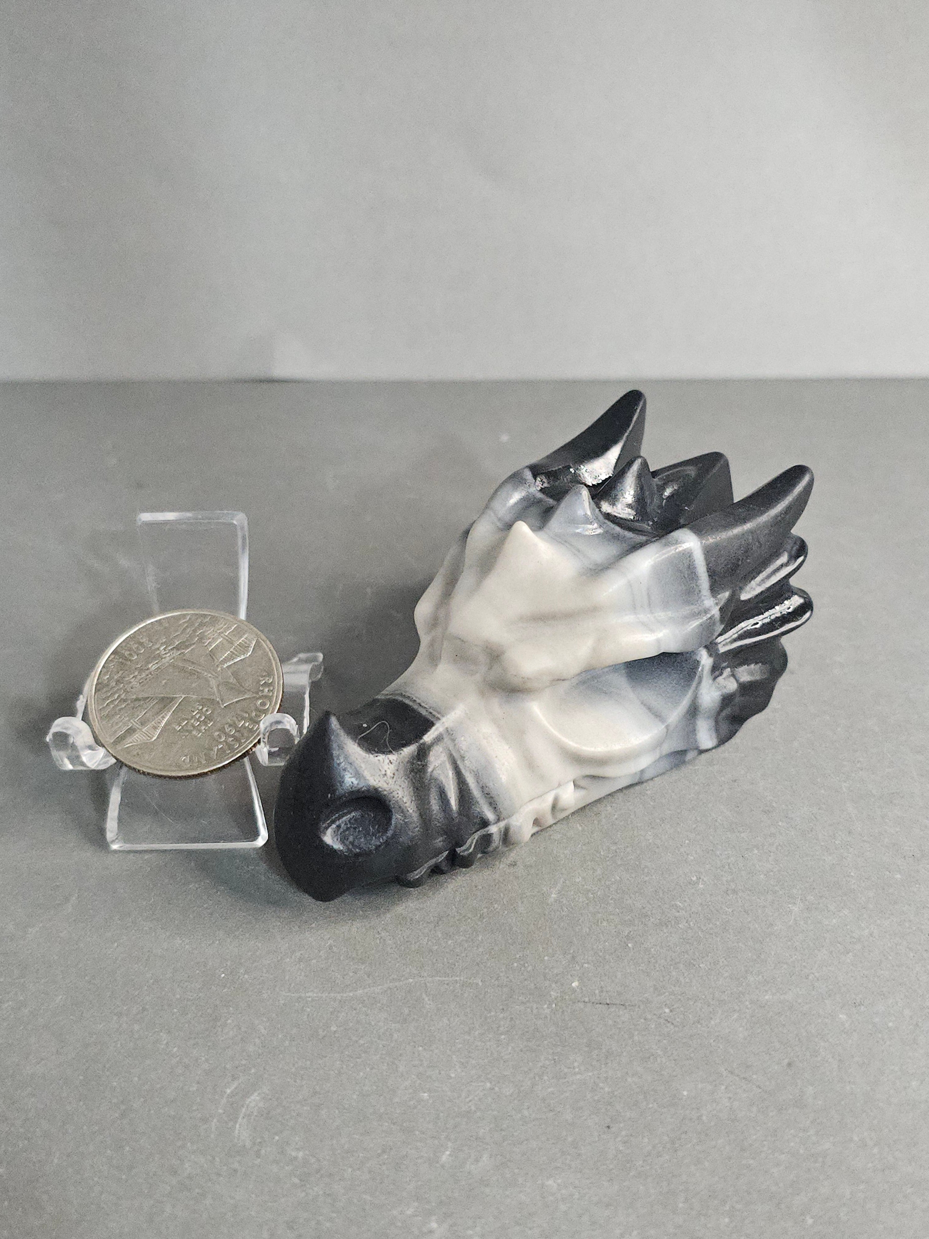 Tai Chi Stone Dragon Carving – 3" Yin Yang Mini Collector Piece