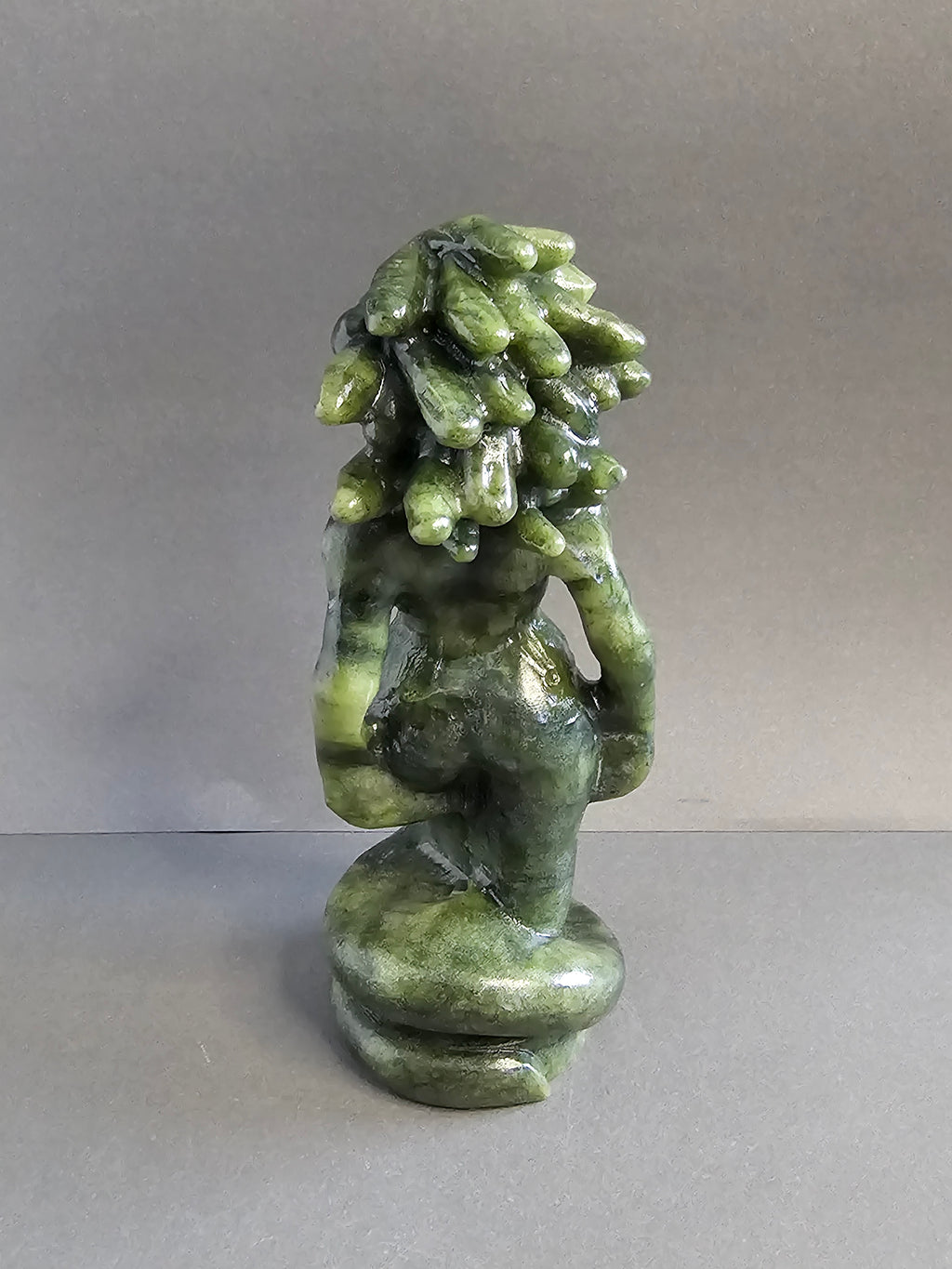 Jade Medusa Goddess Carving – 5 Inch Naked Medusa Statue