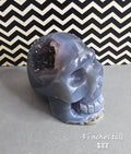 Brazilian Blue Agate with Amethyst Skull