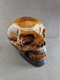 Tiger Iron Skull Carving – 4.5” Tall | Grounding, Strength & Protection Crystal Skull