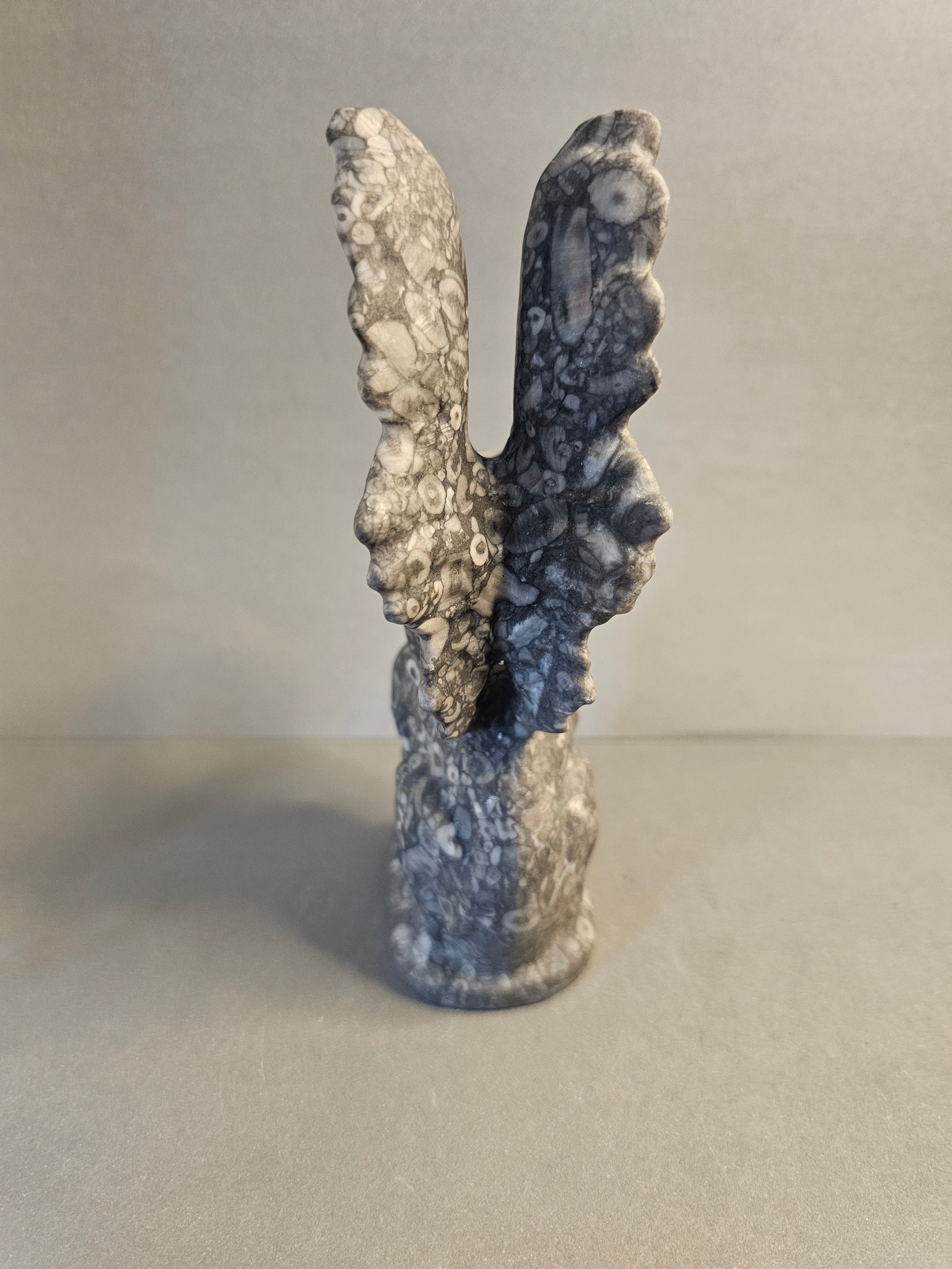 Crinoid Fossil Griffin – Ancient Earth Mythical Carving | 6 Inches