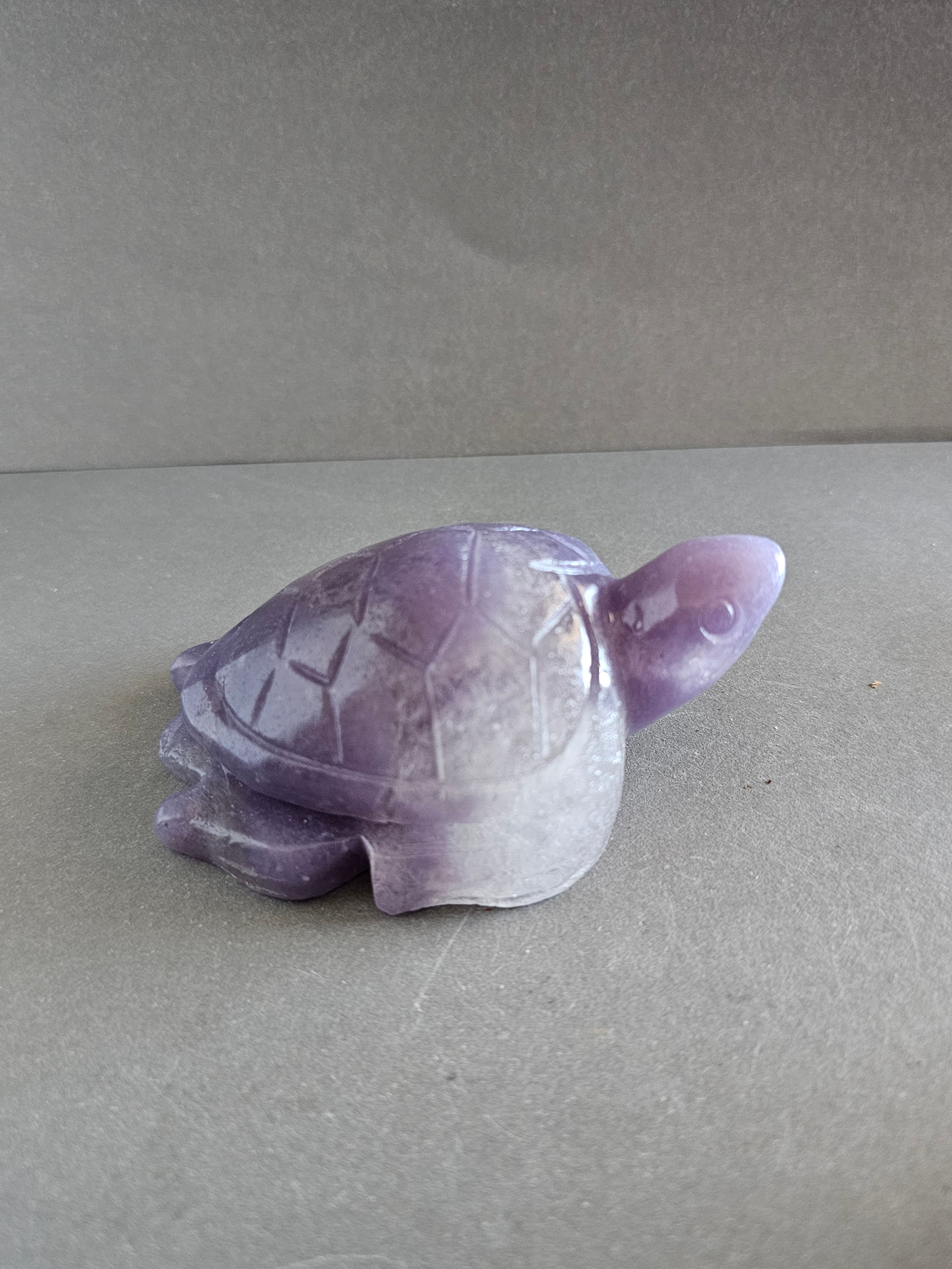 Purple Jade Sea Turtle – Protection & Flow Crystal Carving | Two Size Options