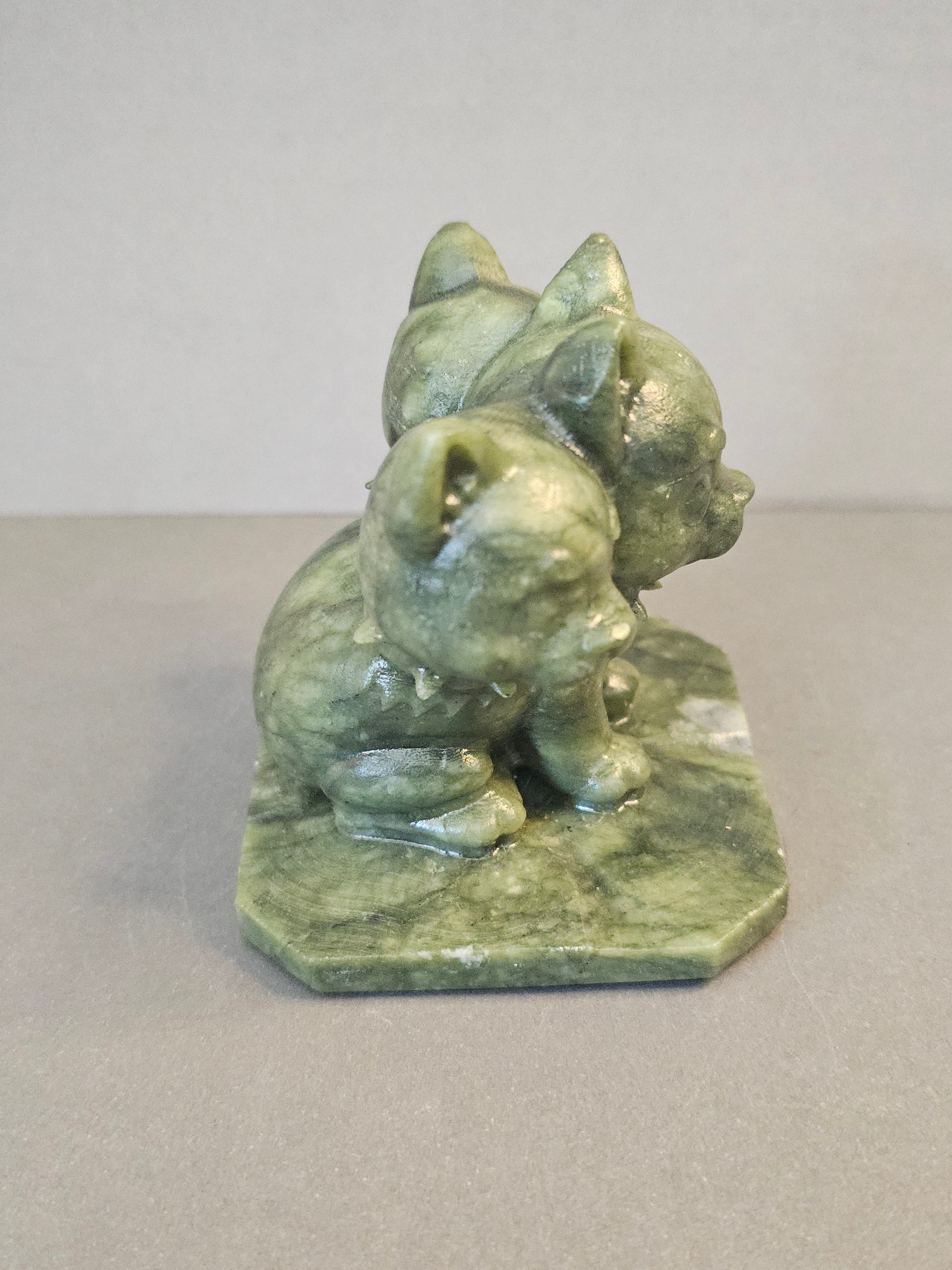 Jade Cerberus – Three-Headed Guardian Crystal Carving | 2.75 Inches