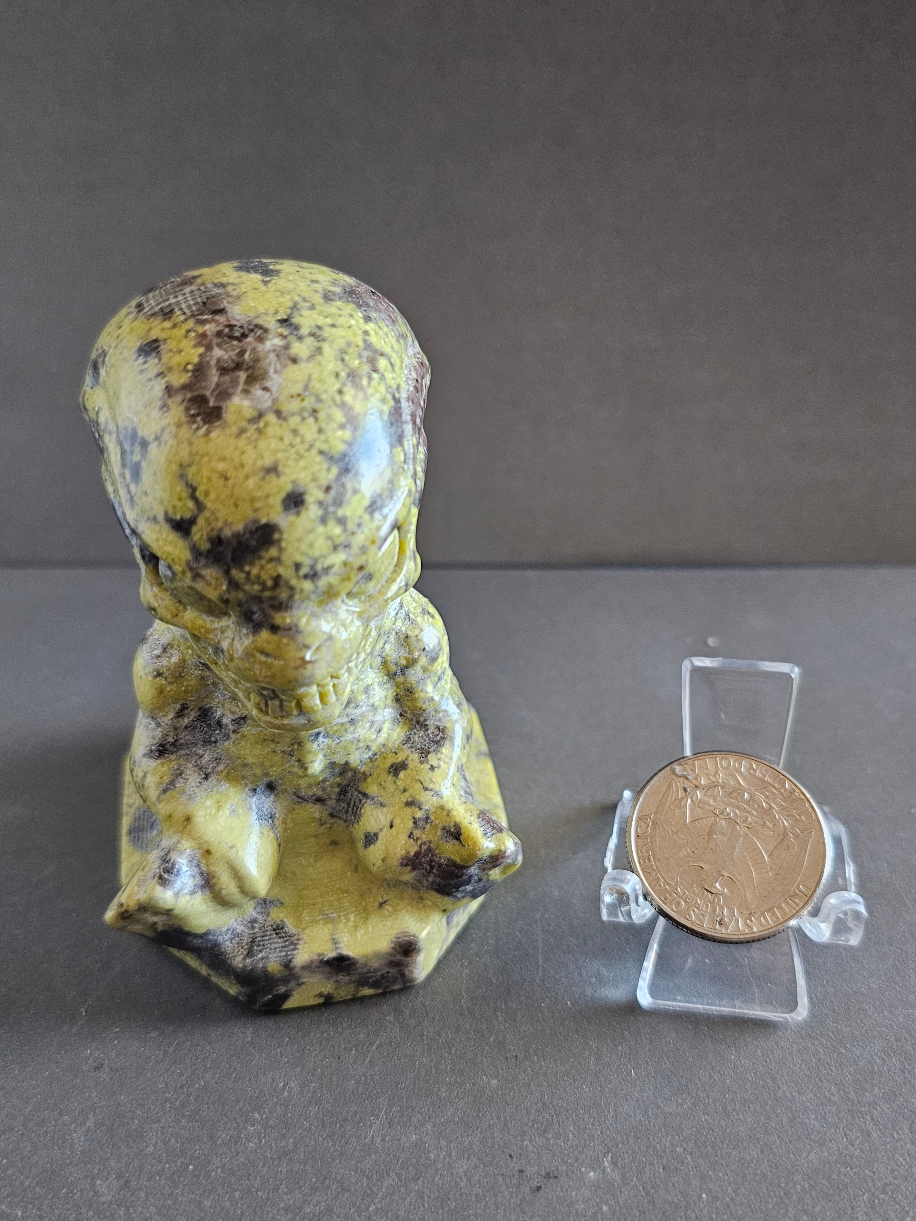 Xenomorph Alien Crystal Carving – Larvikite, Jasper, Aventurine, or Astrophyllite | 3 Inches