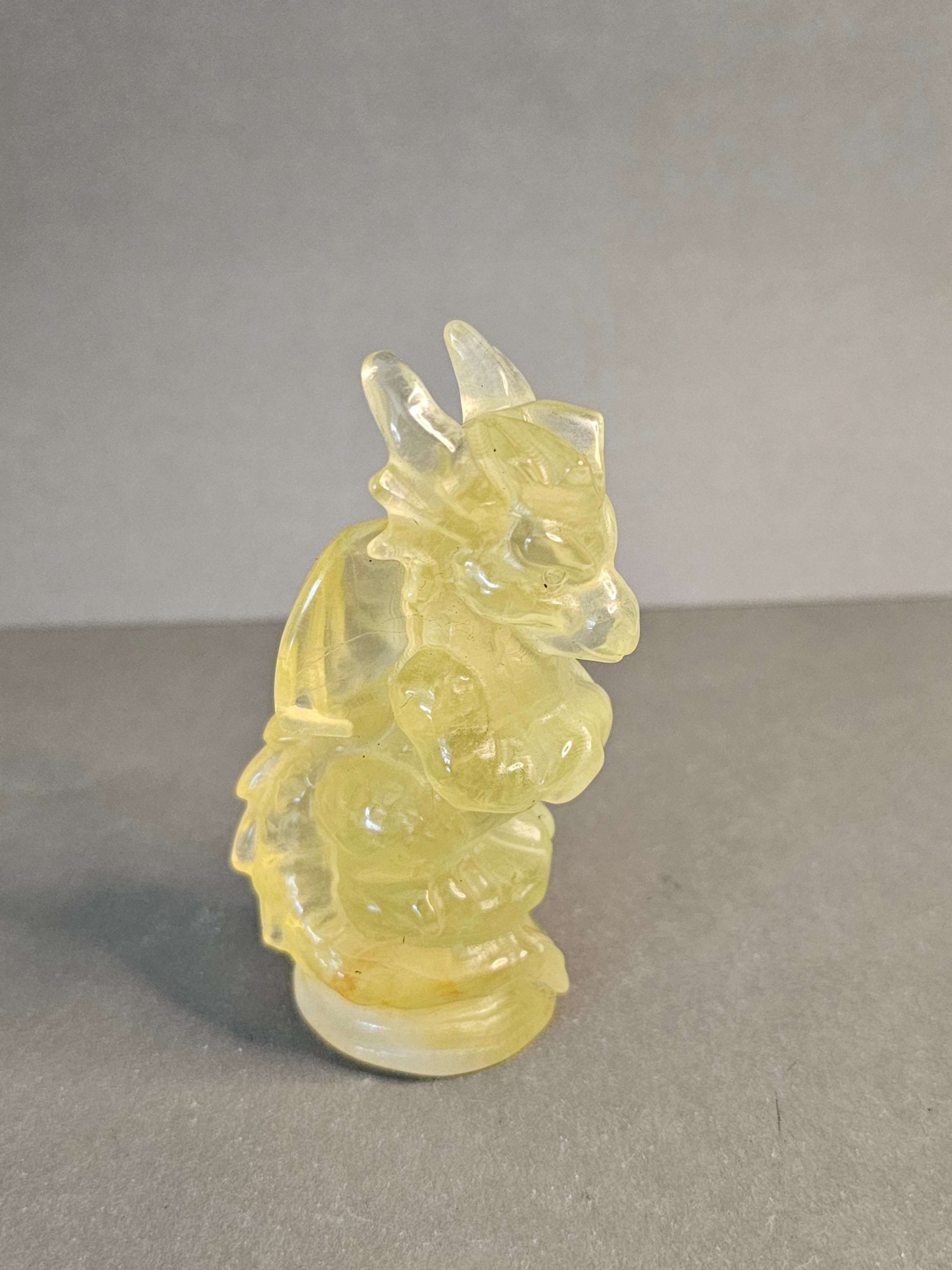 Lemon Citrine Dragon – Prosperity & Energy Crystal Carving | 3.5 Inches