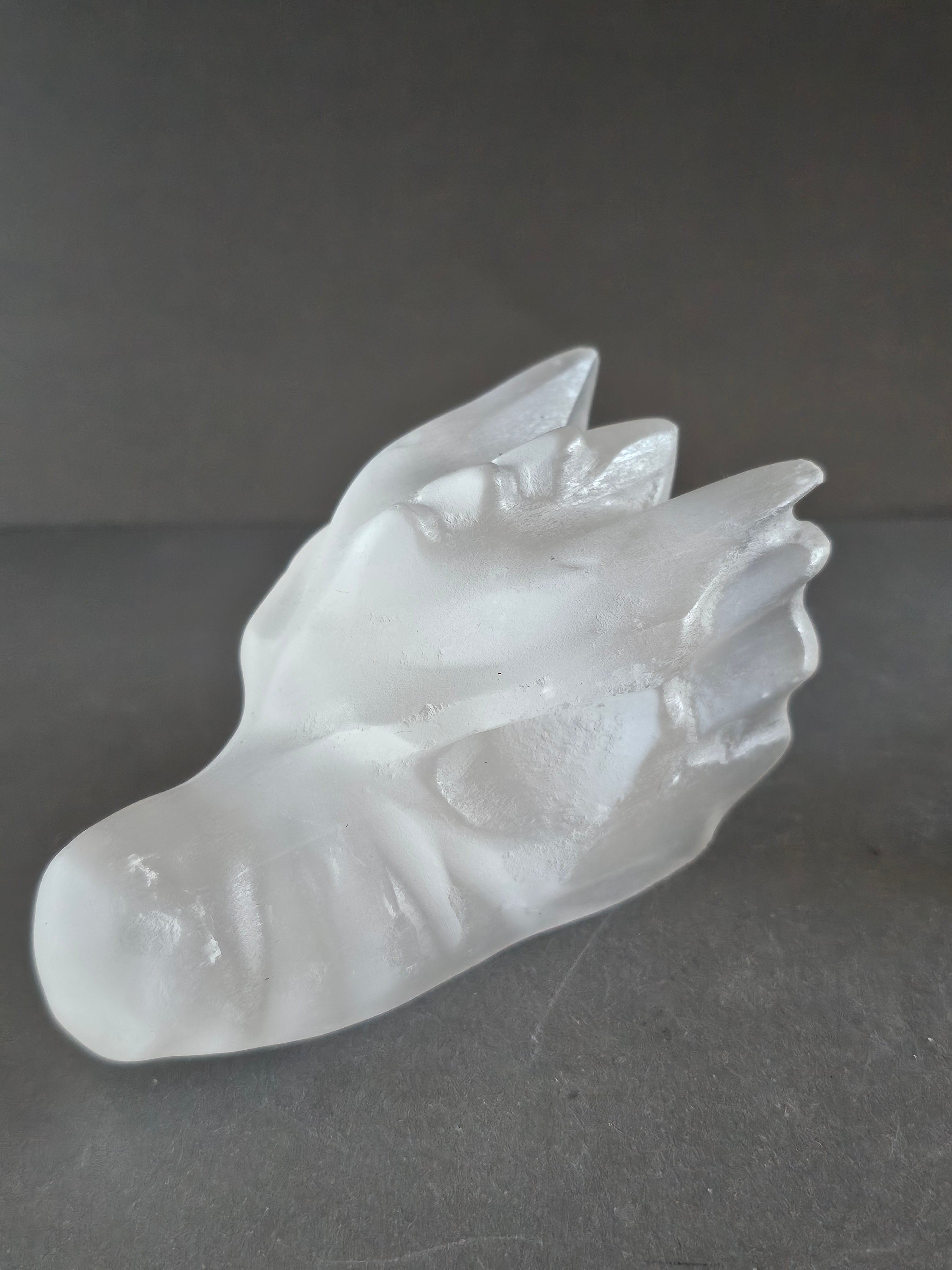 Selenite Dragon Skull Carving – 3.5” | Cleansing, Protection & High Vibration Energy