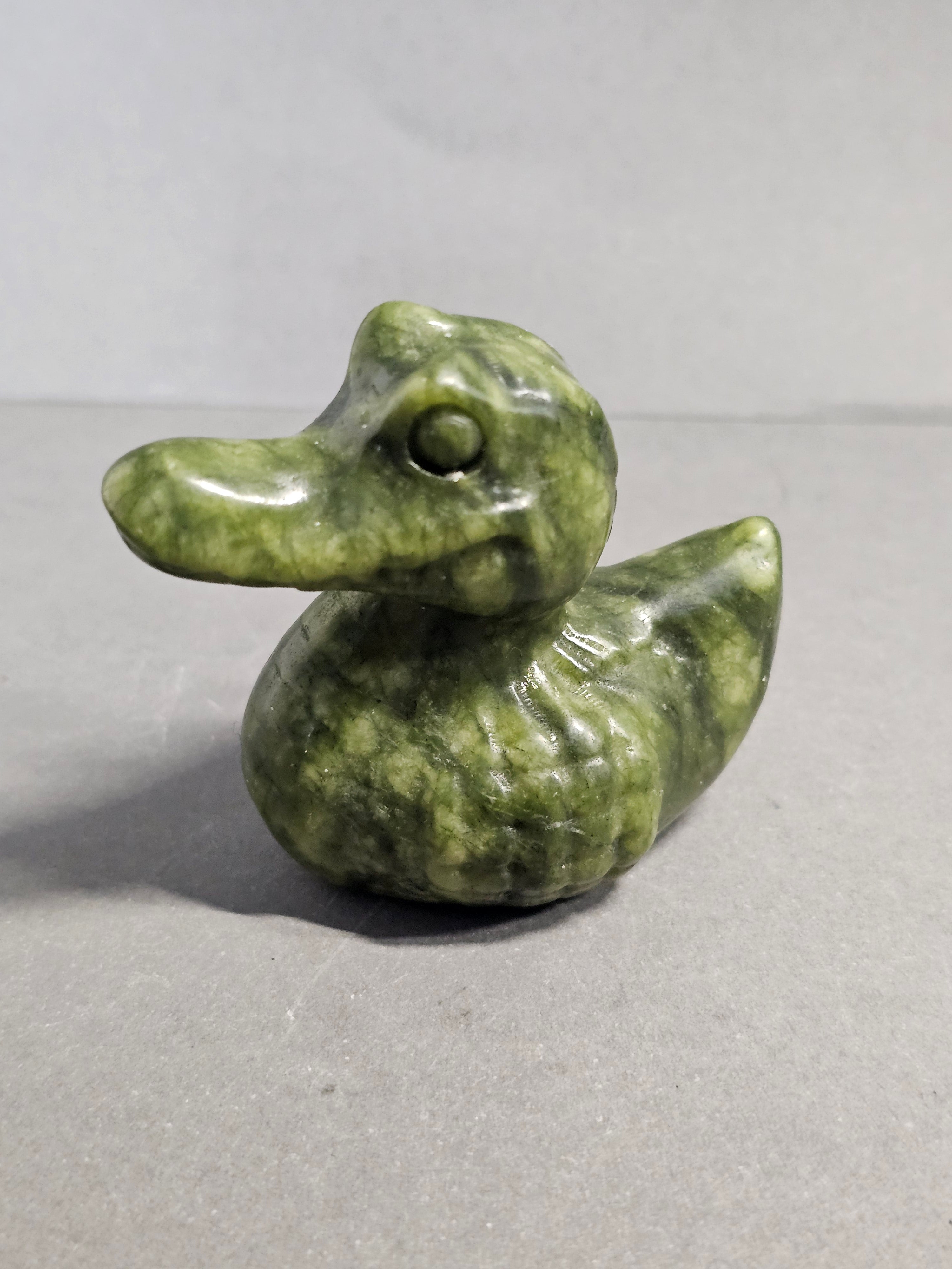 Jade Gator Duck Carving – 2 Inch Crystal Hybrid Animal Figurine