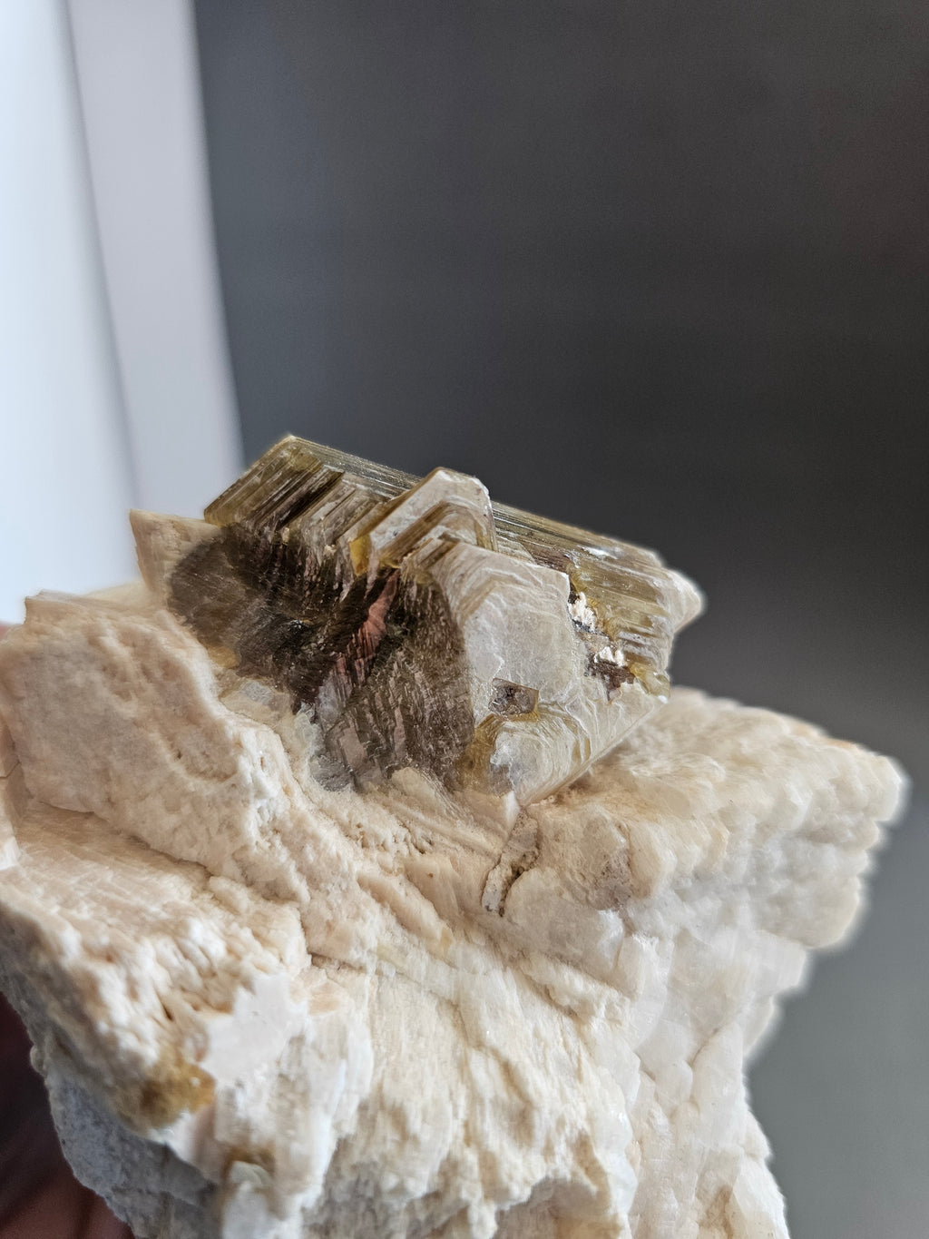 Albite with Golden Mica & Black Tourmaline – Protection & Clarity Crystal Specimen | 3.5 Inches