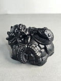 Obsidian Dragon Turtle with Snake – 2" Guardian Collector Carving
