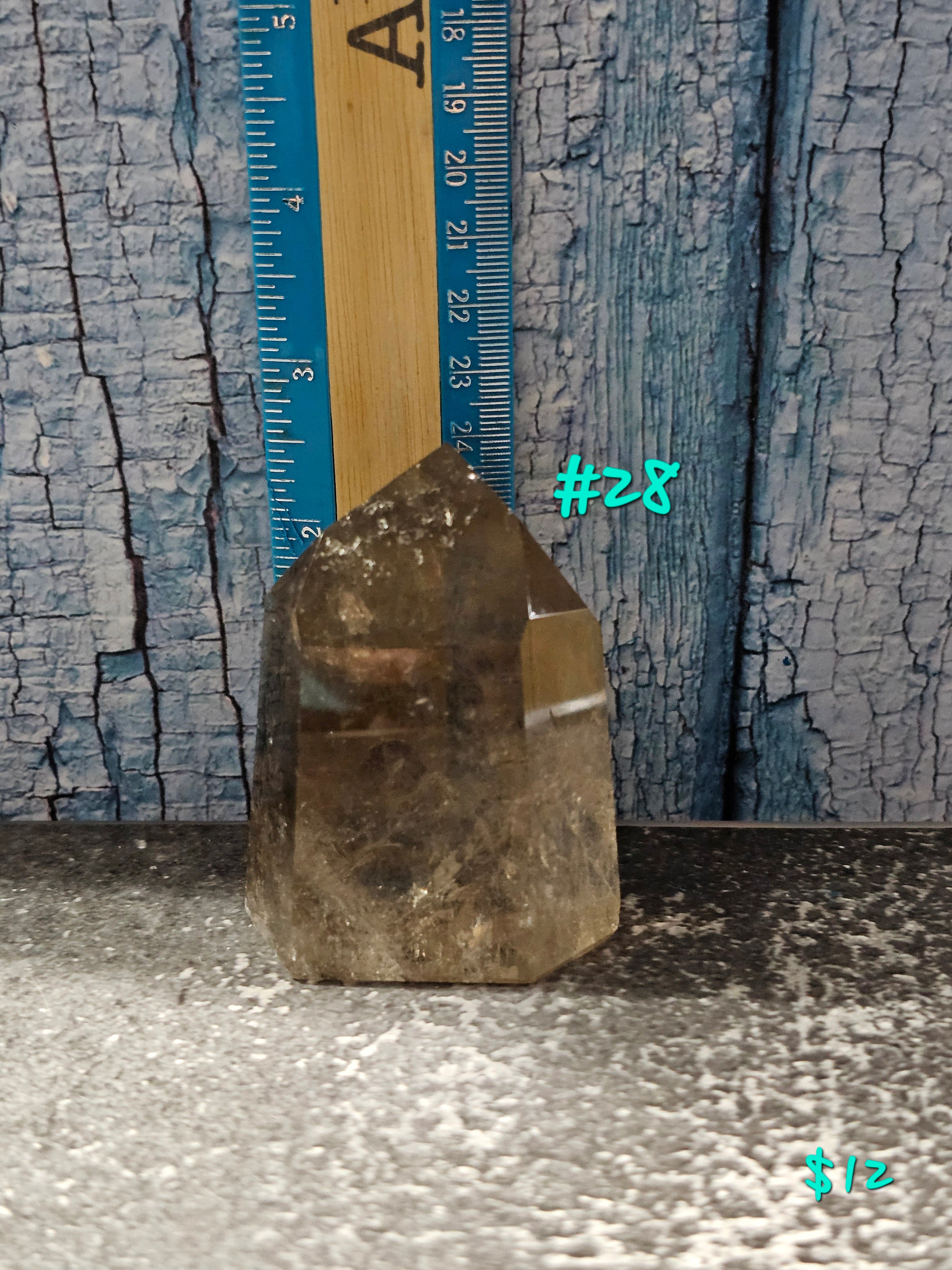 1 1/2 inch light smokey quartz freeform crystal Brazil polished