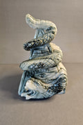 Jade Pyramid with All-Seeing Eye & Snake – Symbolic Power Crystal | 6 Inches