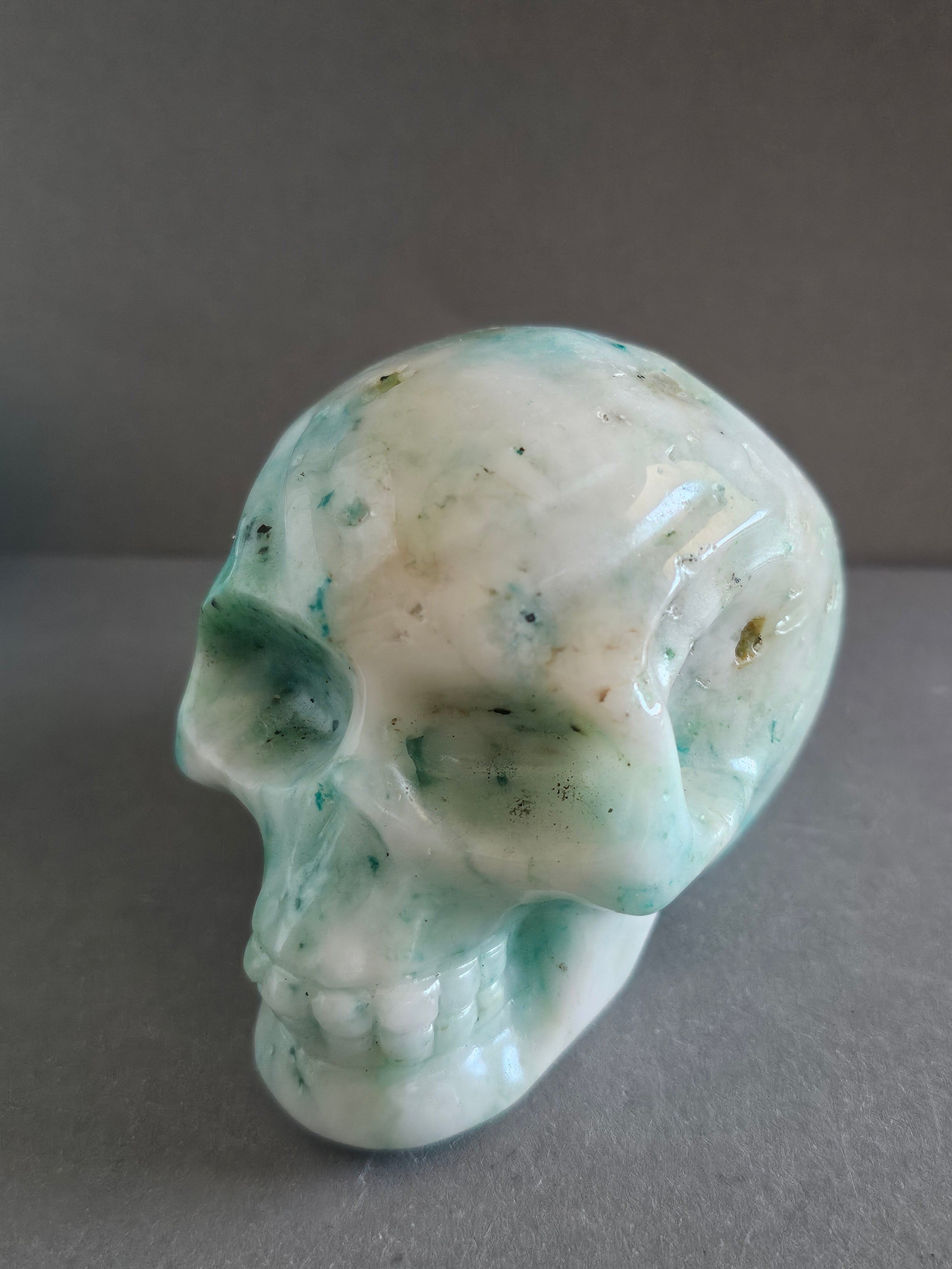 Phoenix Stone Skull – Rebirth & Transformation Crystal Carving | 3.5 Inches