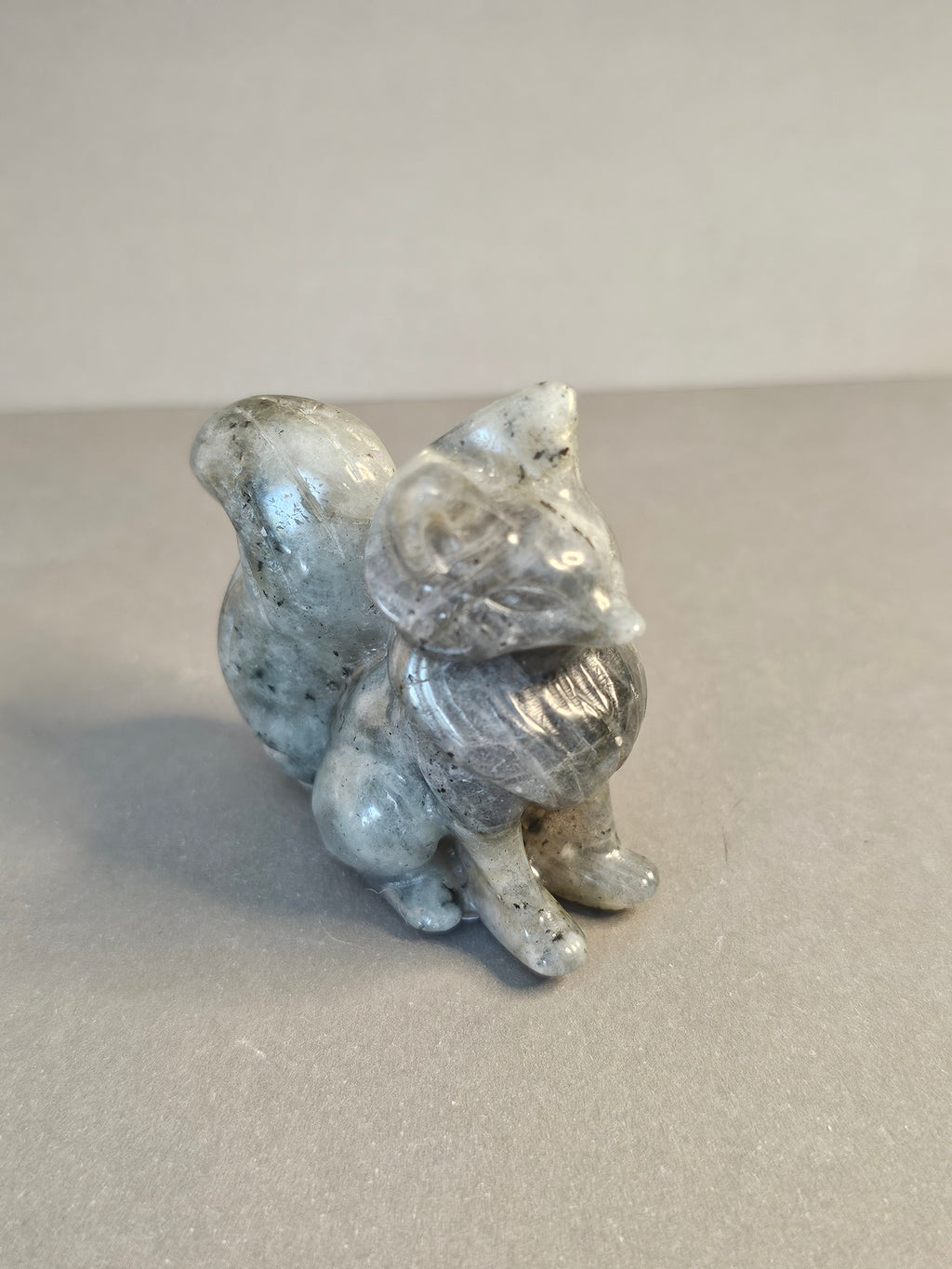 Labradorite Fox – Intuition & Protection Crystal Carving | 2.25 Inches