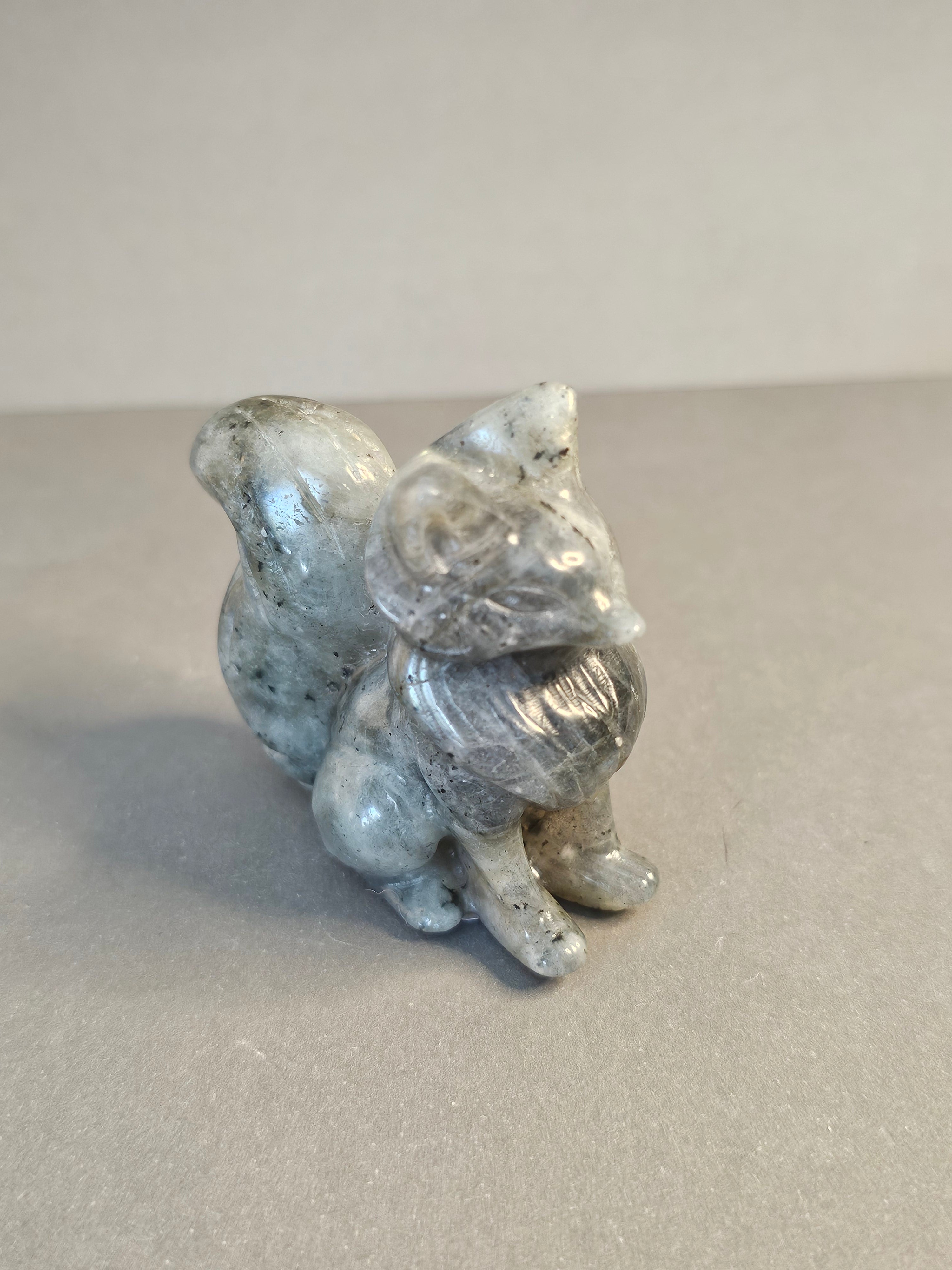 Labradorite Fox – Intuition & Protection Crystal Carving | 2.25 Inches
