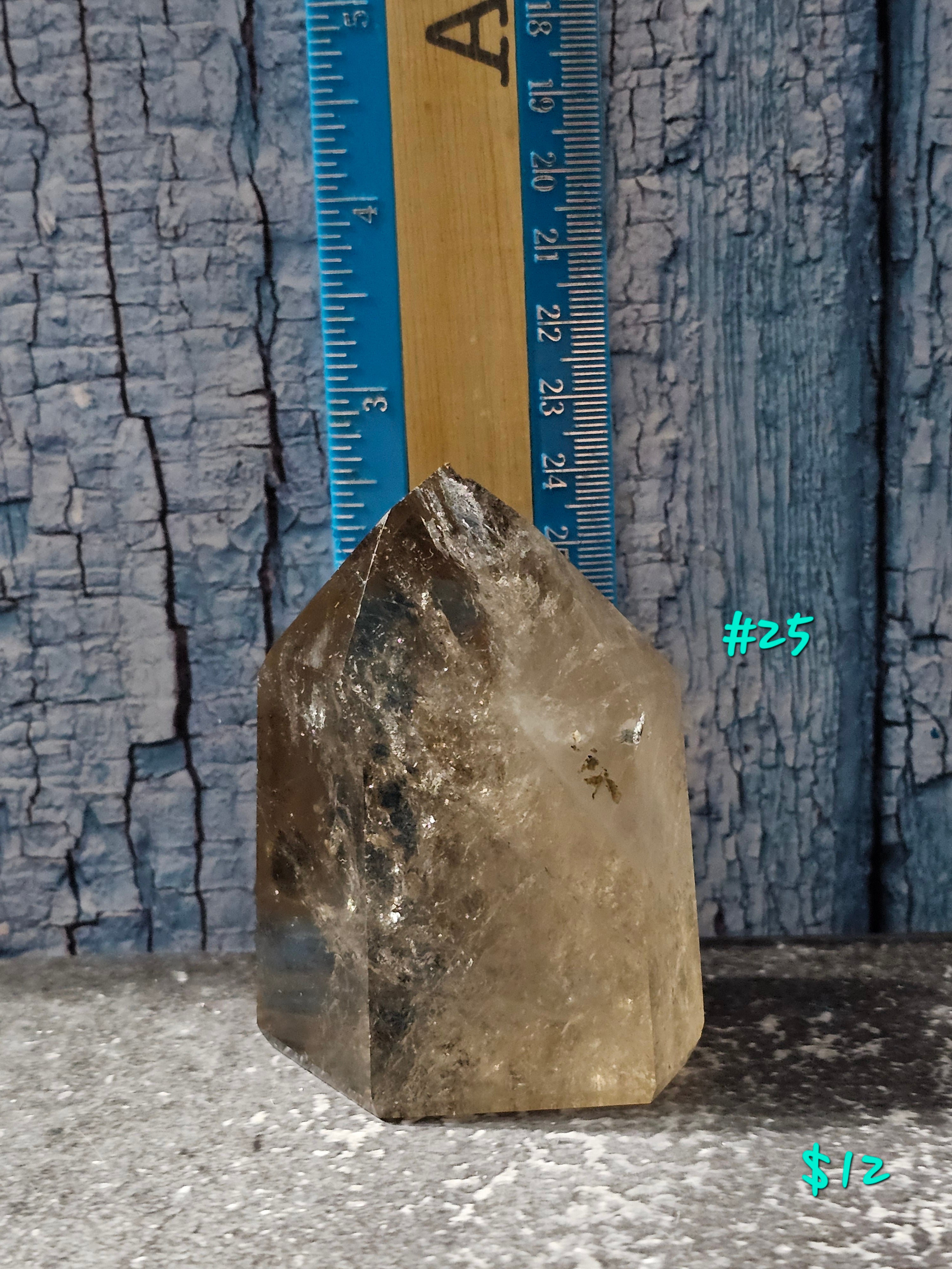 2 3/4 inch 2 1/2 inch light smokey quartz freeform crystal Brazil polished