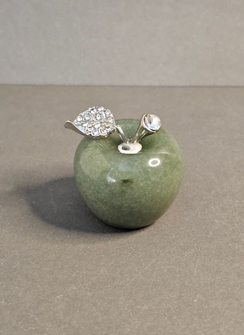 Green Aventurine apple carving.