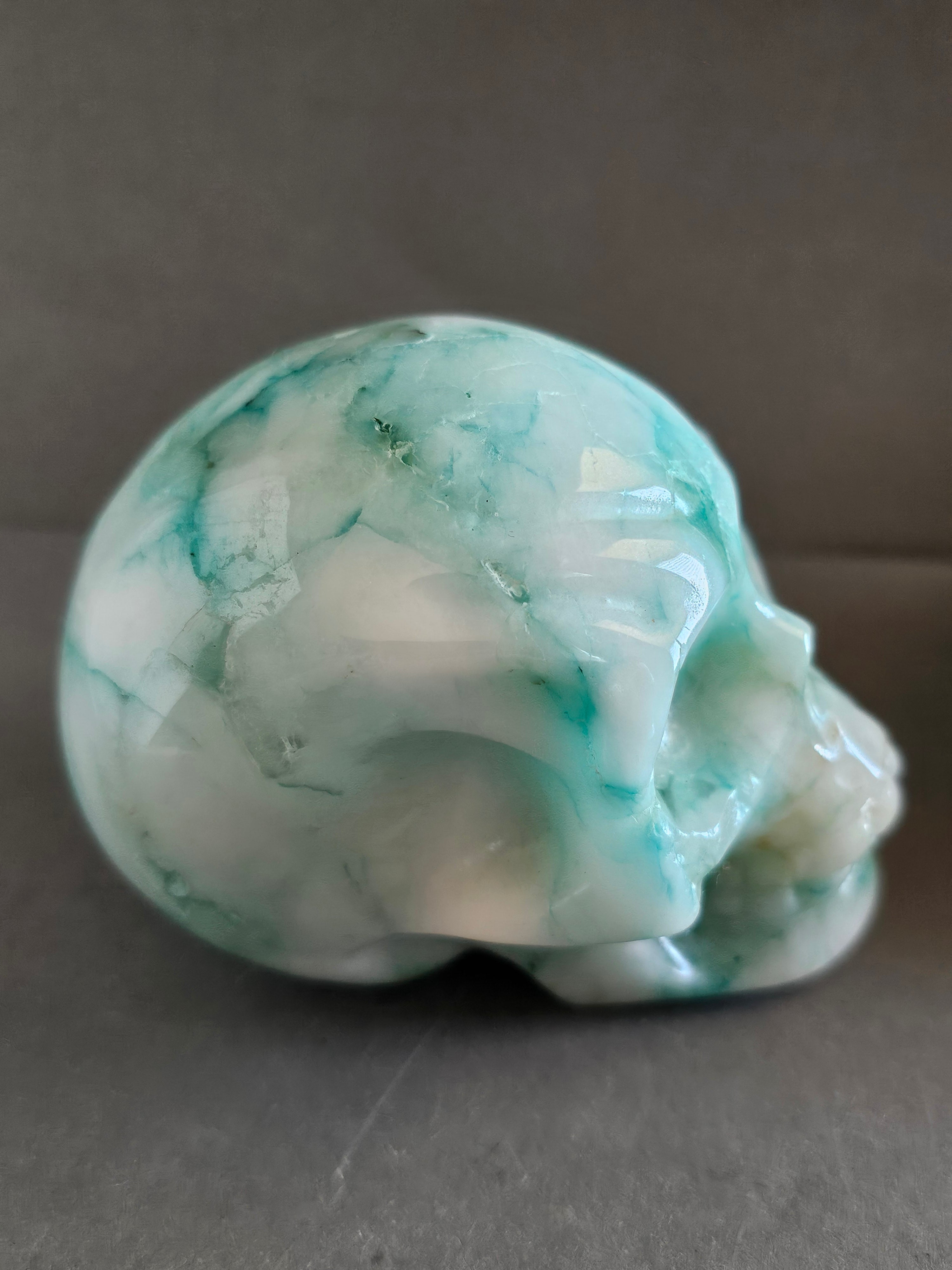 Phoenix Stone Skull – Rebirth & Transformation Crystal Carving | 3.5 Inches