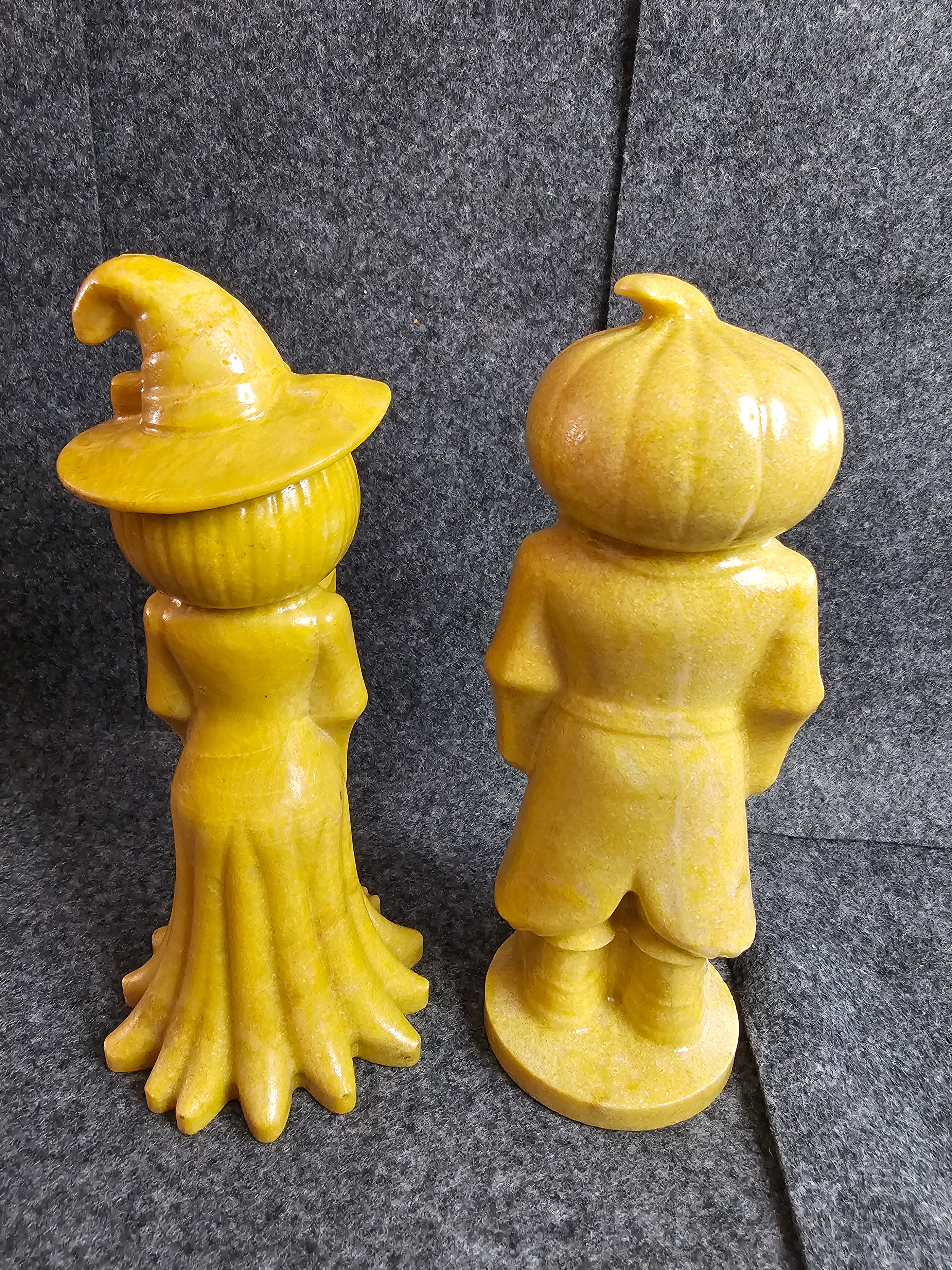 Pumpkin King and Queen Couple, 6 inches tall