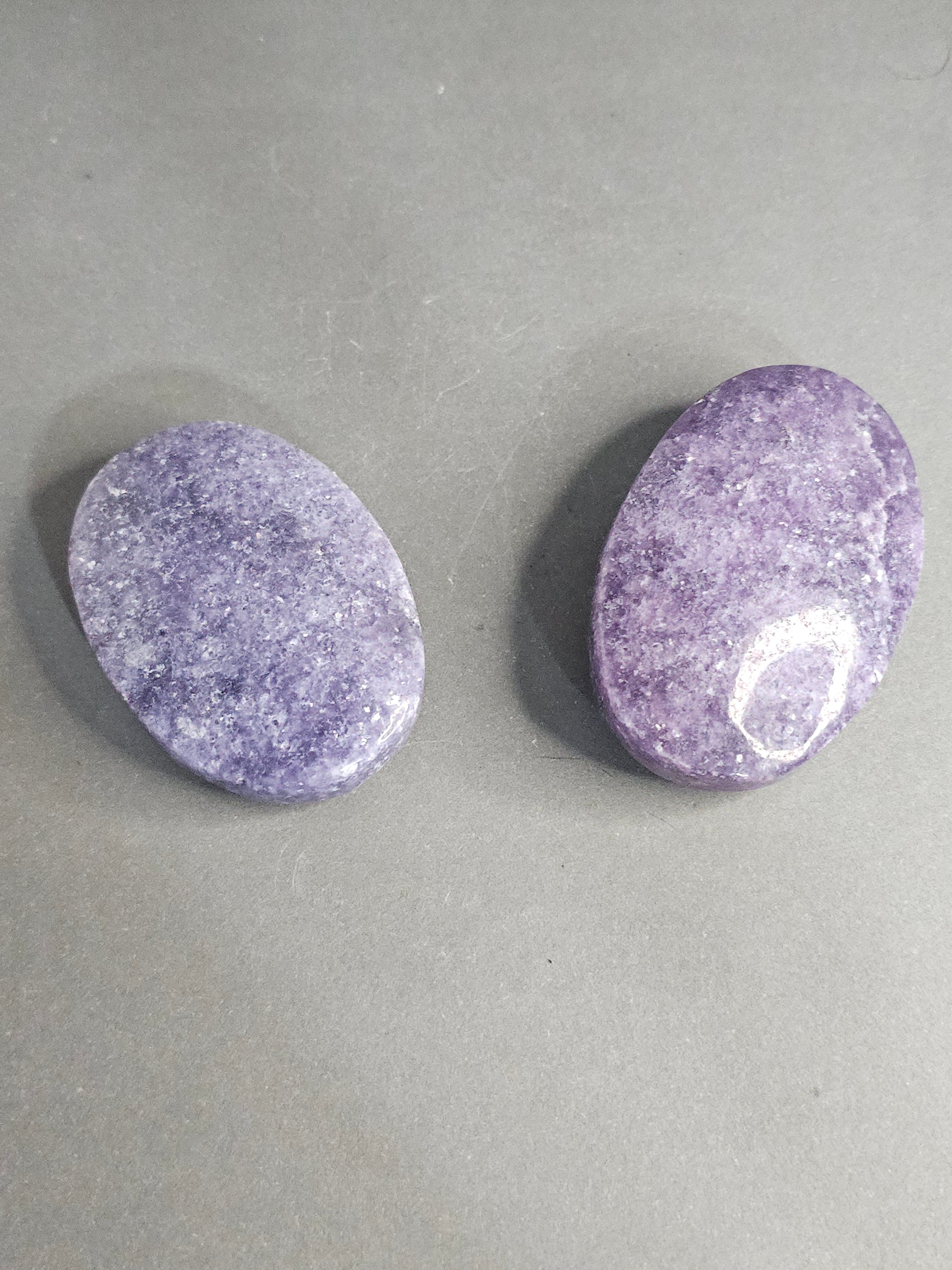 Lepidolite Palmstone – 2" Calming Crystal Pocket Stone