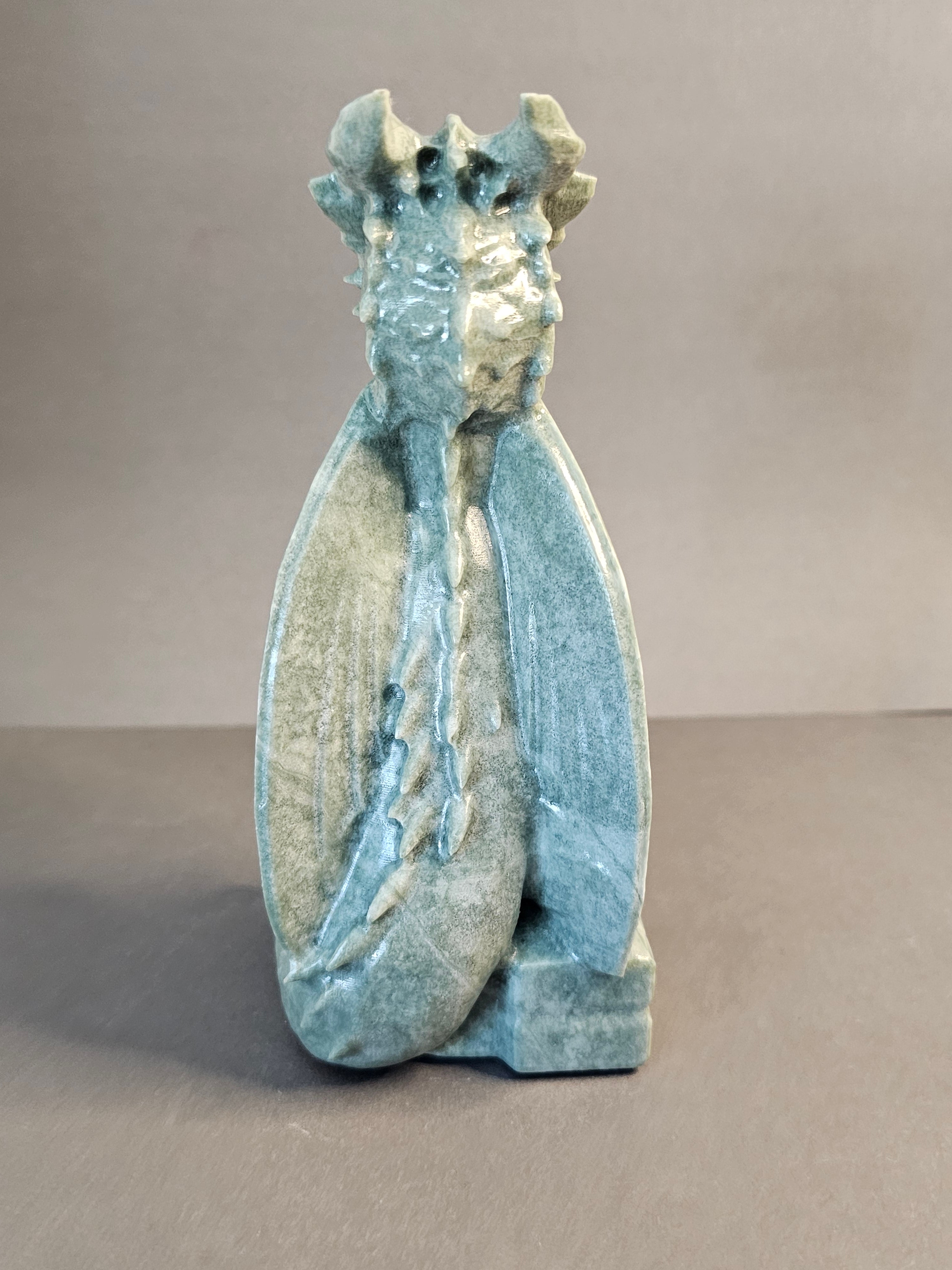Light Green Jade Dragon – Guardian & Prosperity Crystal Carving | 5.75 Inches